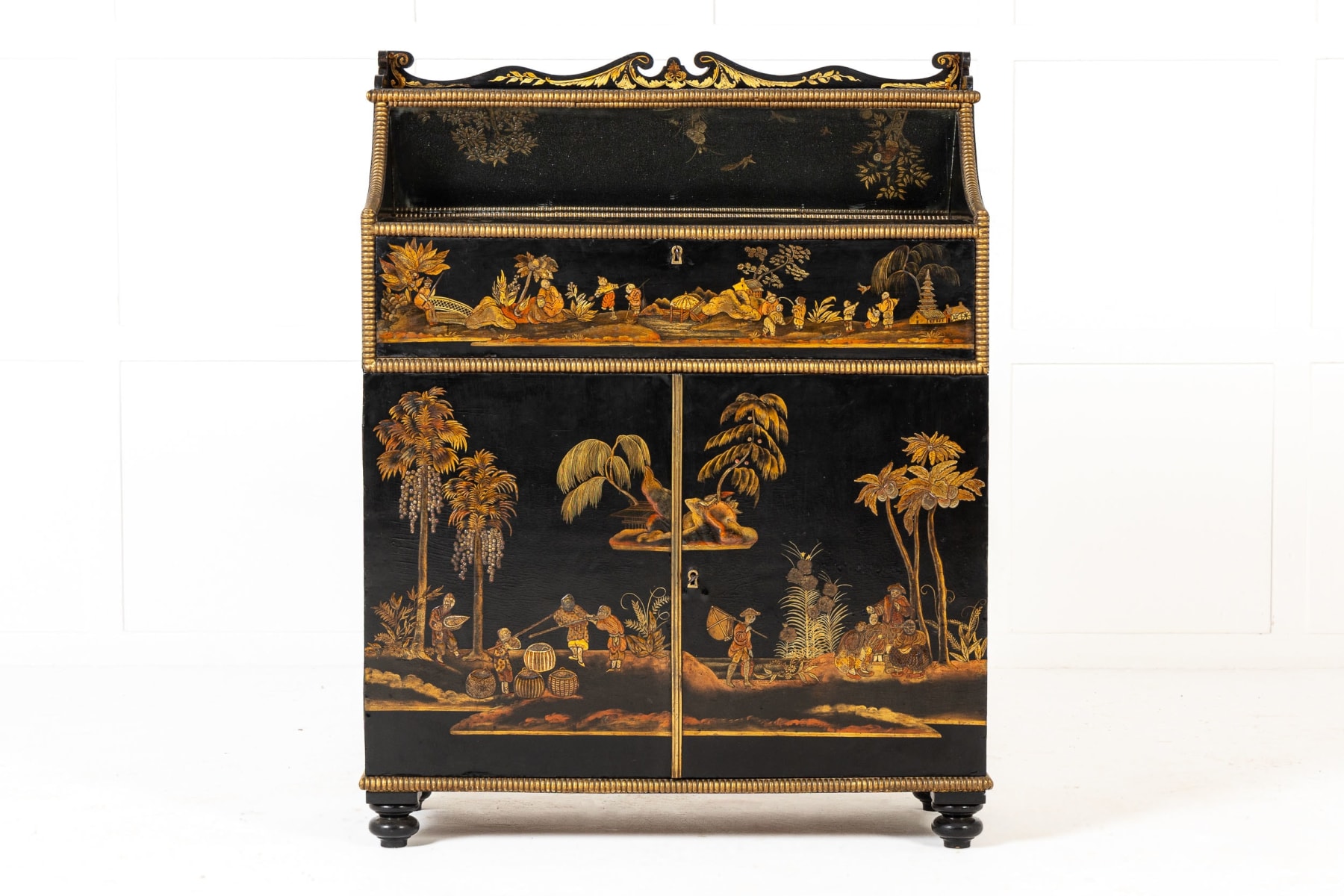Important 19th Century Regency Period Japanned Side Cabinet