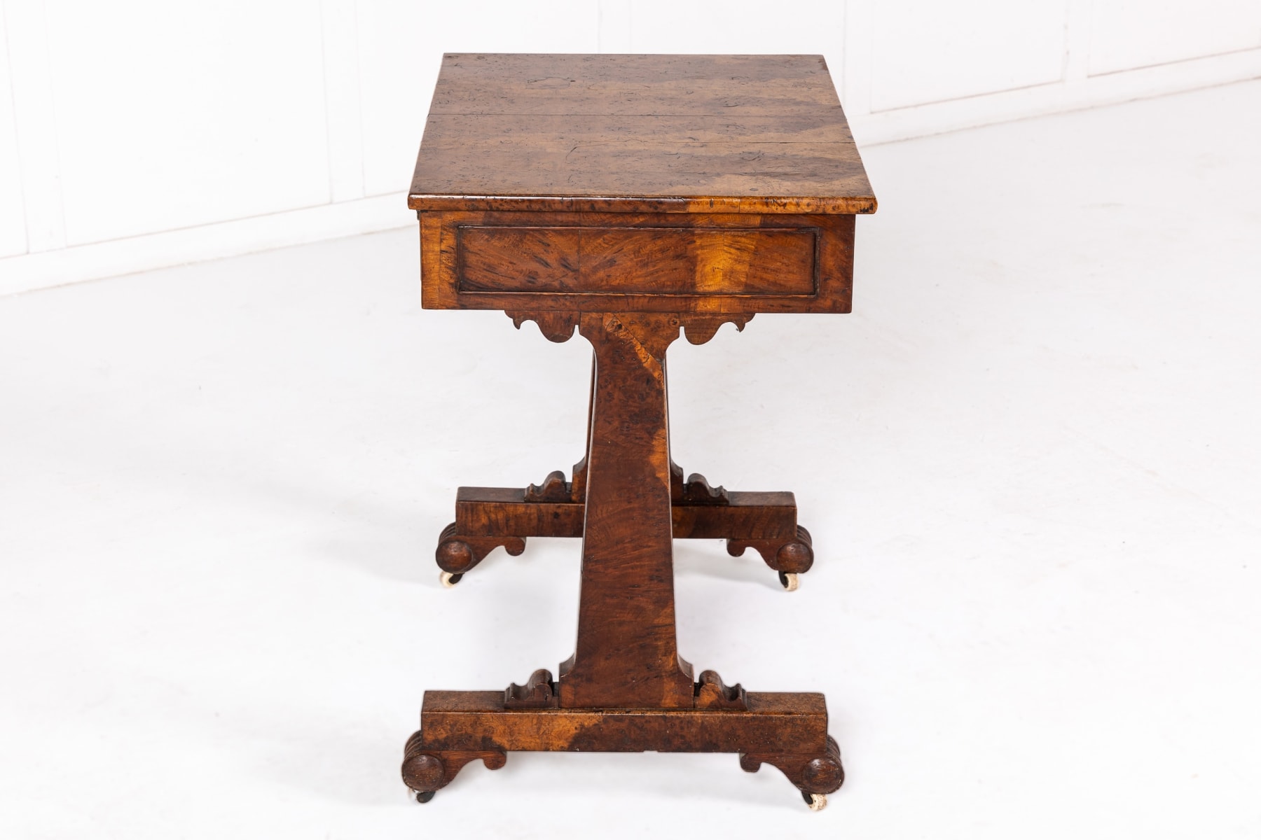 19th Century Late Regency English Burr Oak Side Table