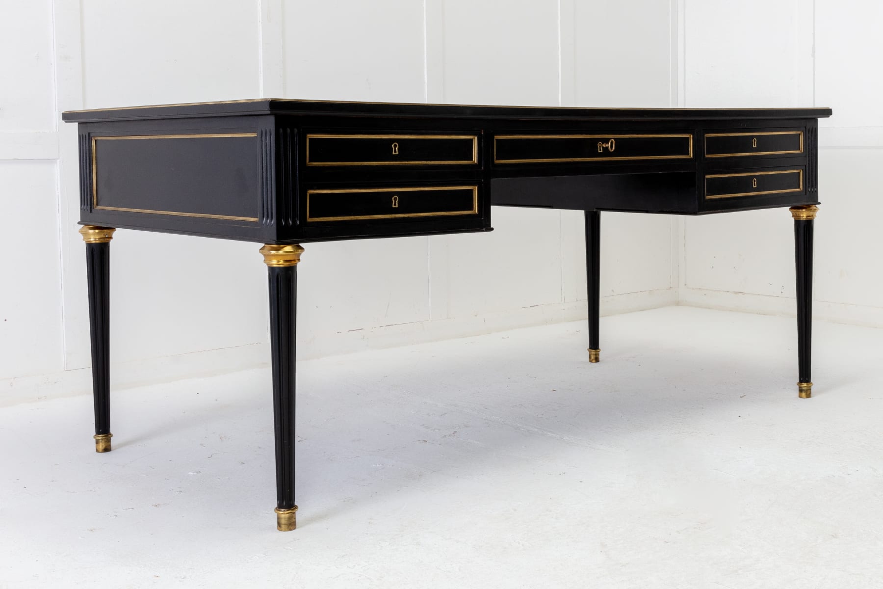 1950s French Louis XVI-Style Ebonised Desk