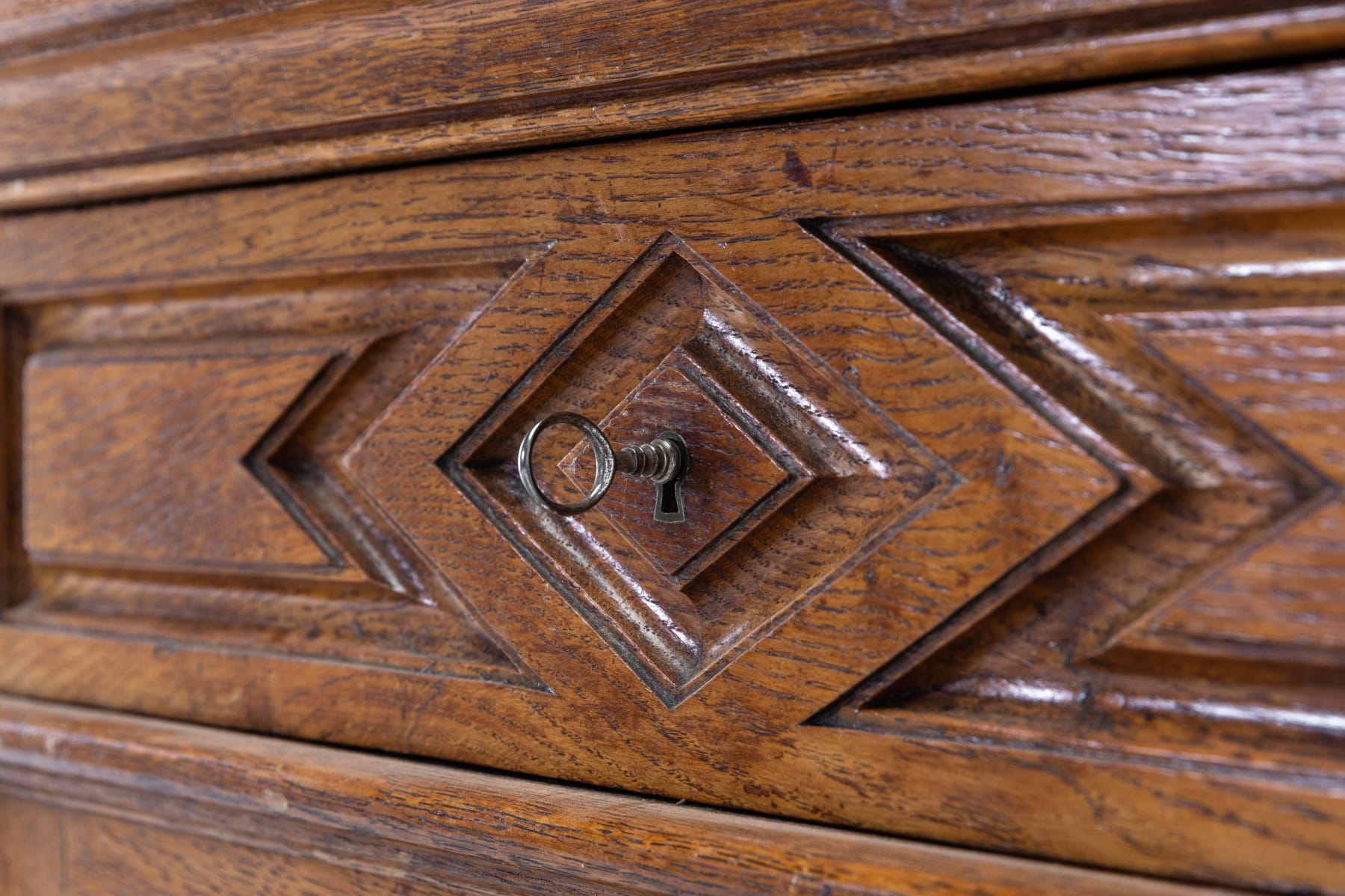 19th Century French Oak Breakfront Bookcase/Cabinet