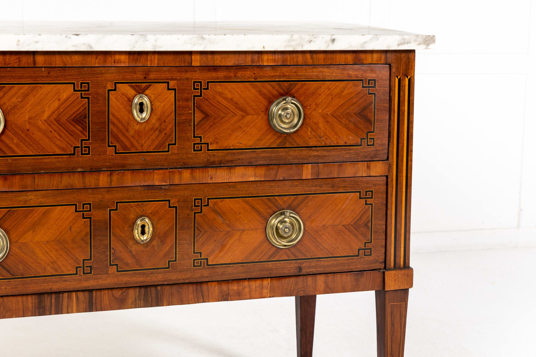 18th Century Kingwood and Walnut Commode with Marble Top