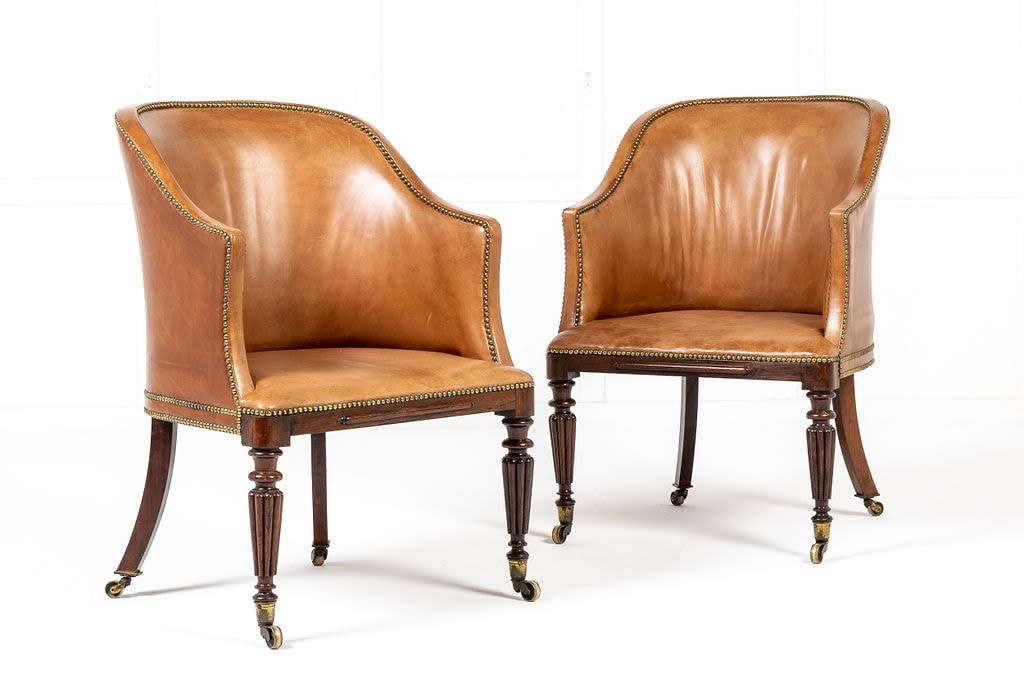 Pair of 19th Century English Library Chairs
