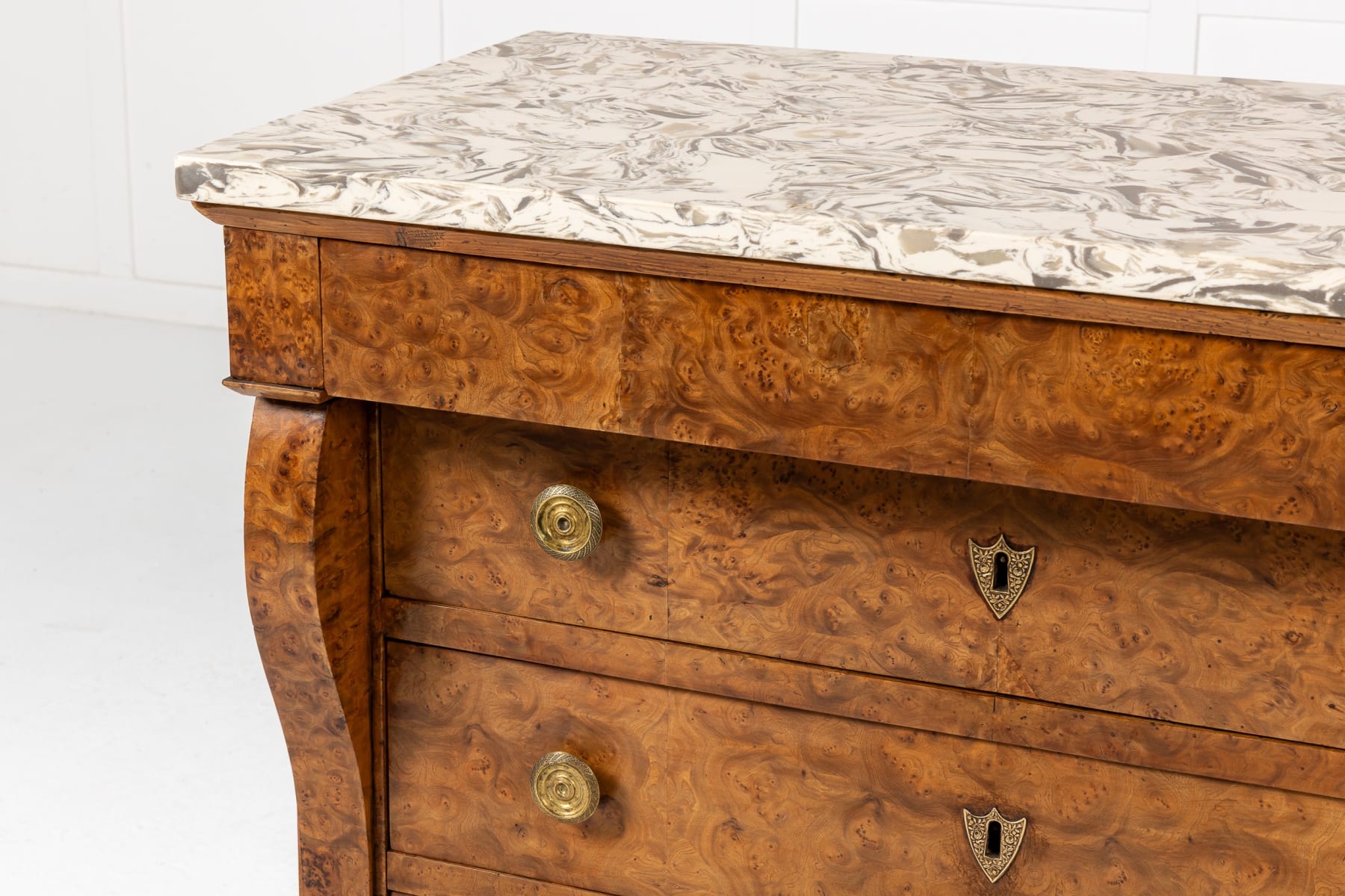 19th Century French Burr Elm Commode