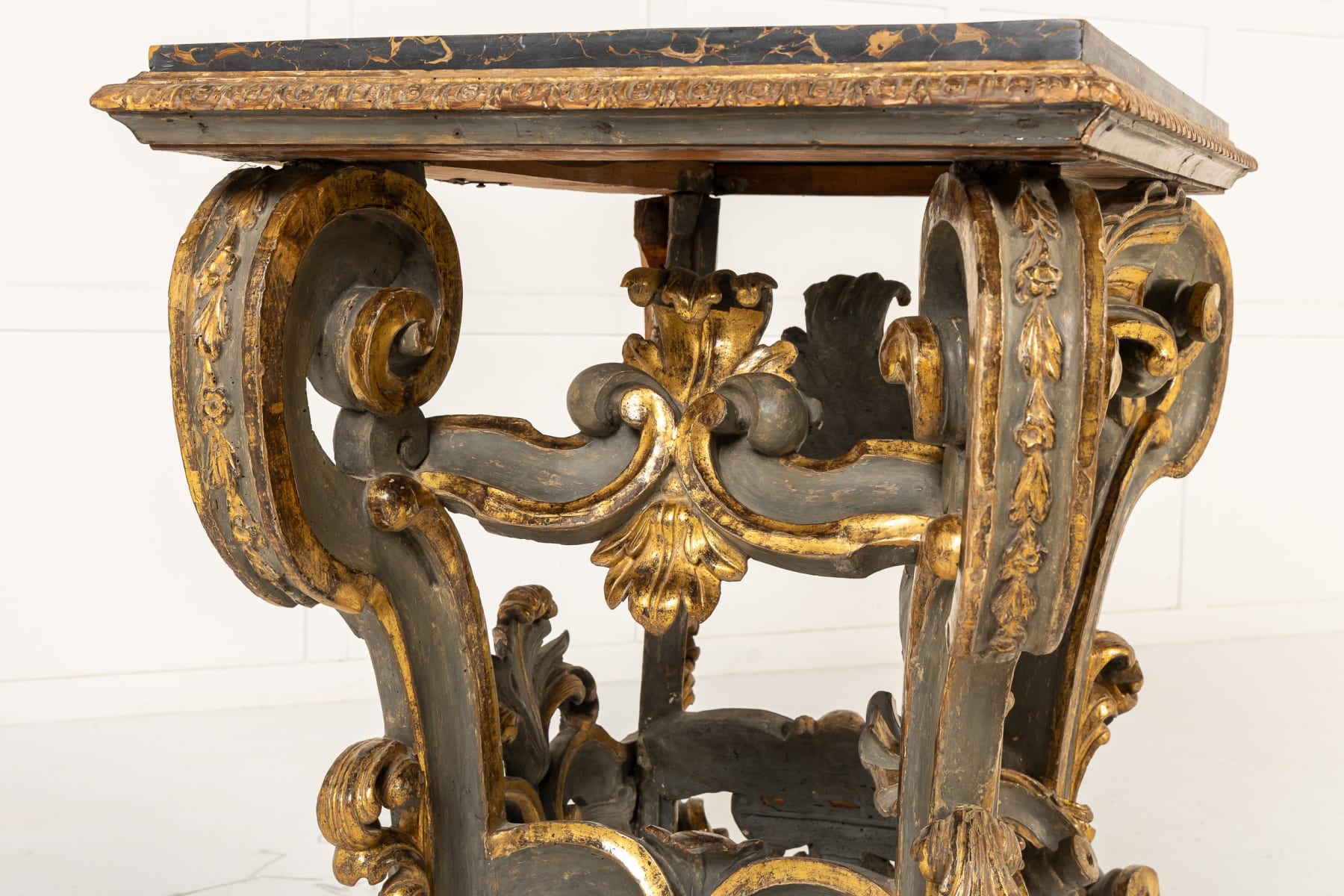 18th Century Italian Paint and Gilt Console Table