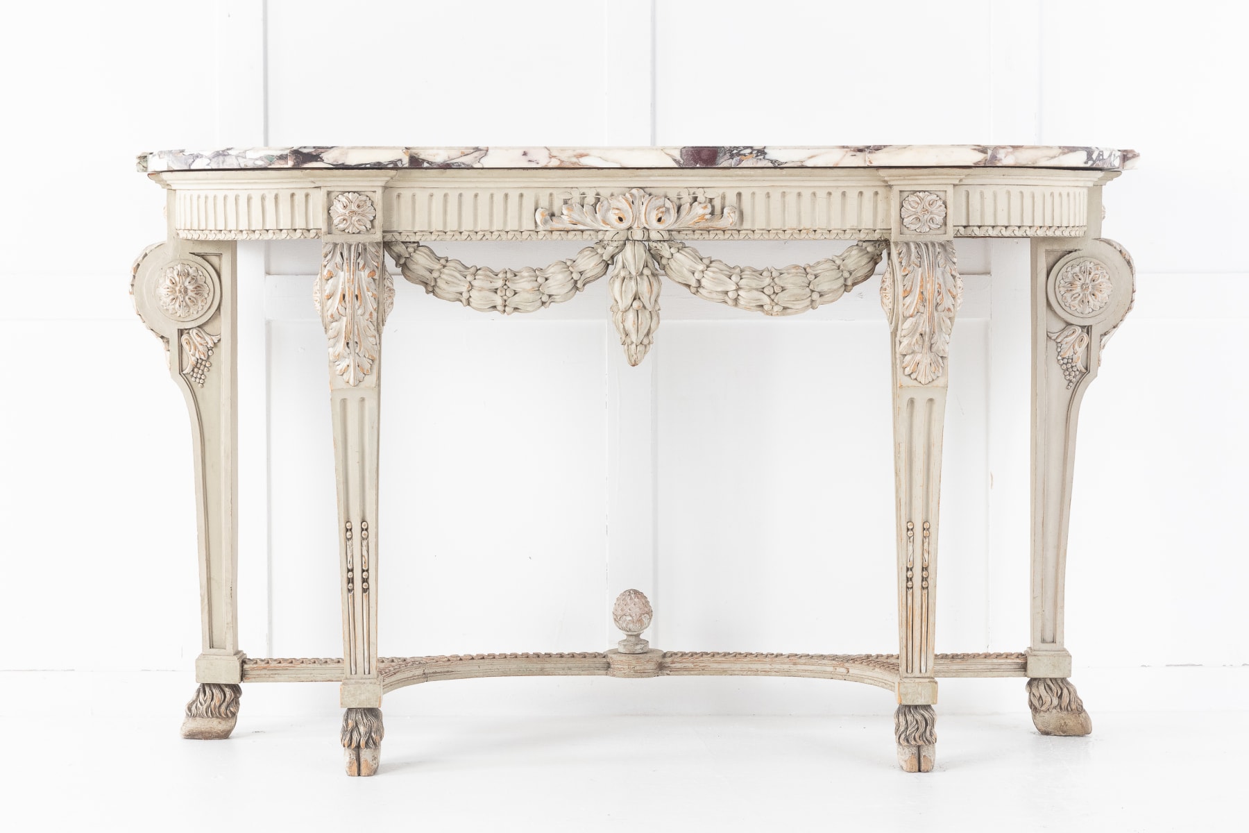 SOLD, 19th Century Painted Console Table with Breccia Marble Top