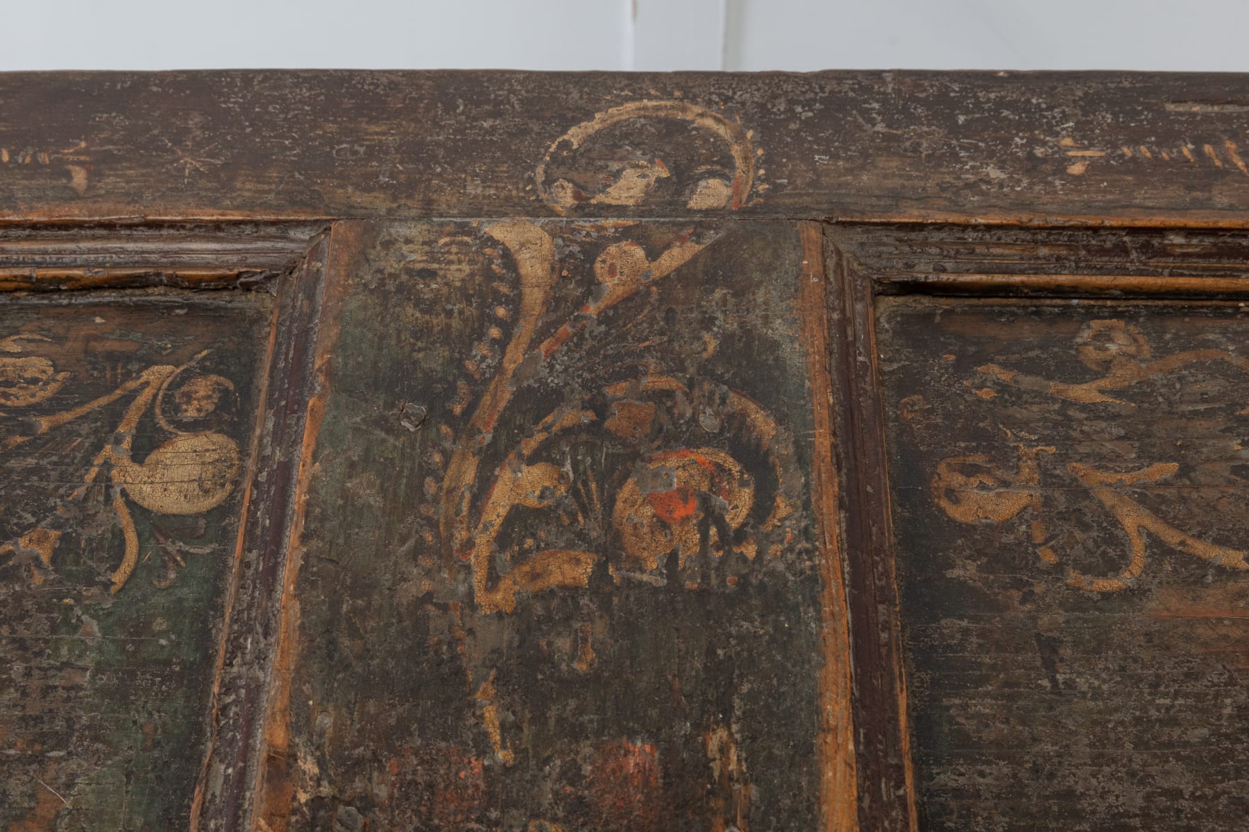 18th Century Painted Trunk on Stand