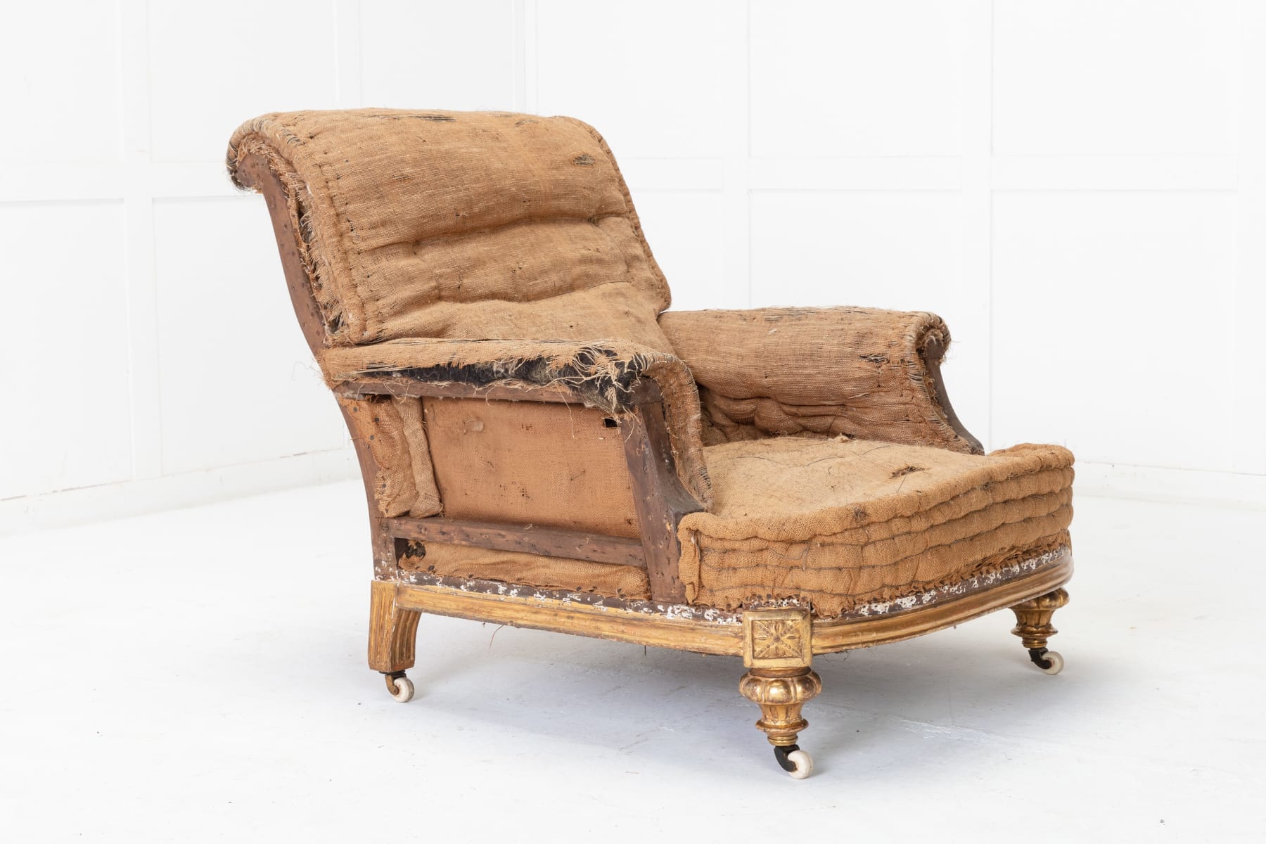 SOLD, 19th Century English Country House Giltwood Armchair