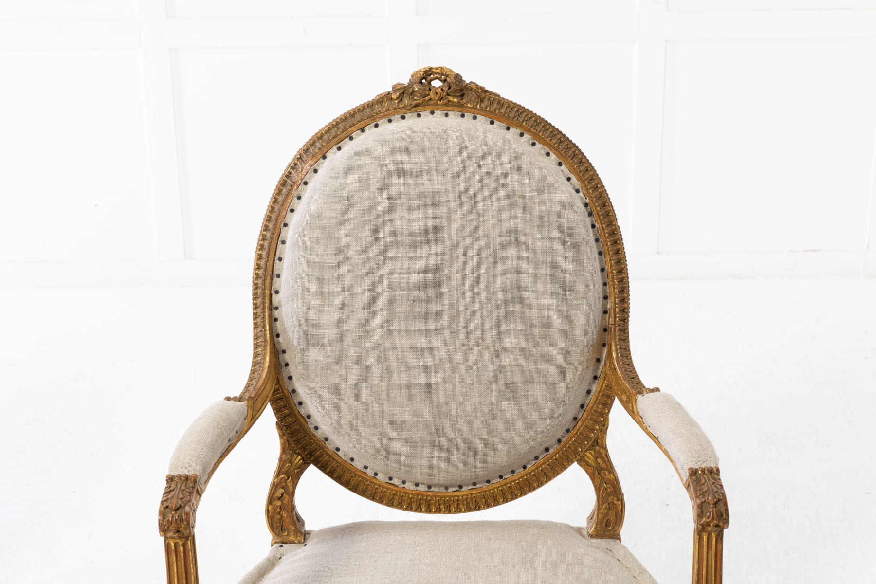 Pair of 1920s French Gilt Carved Wood Armchairs