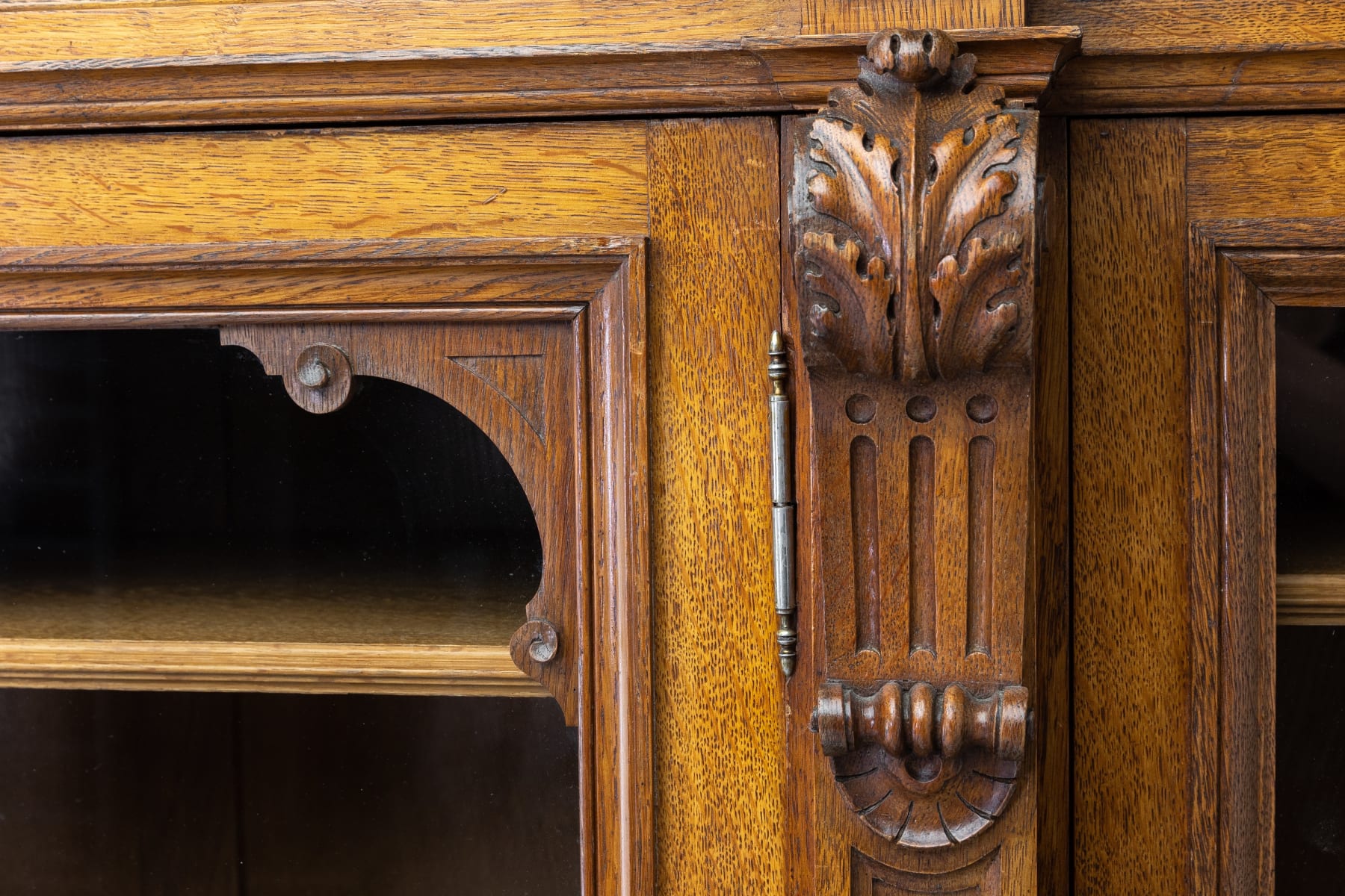 19th Century French Oak Breakfront Bookcase/Cabinet