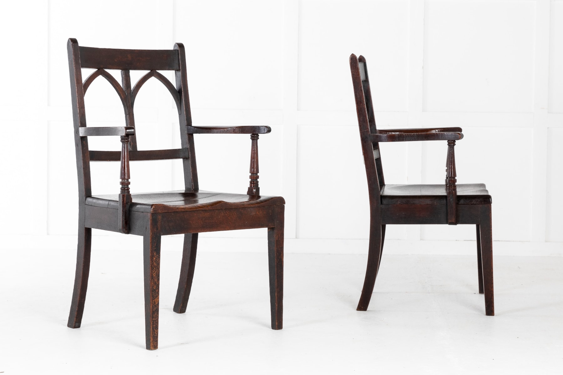 SOLD, Pair of Early 19th Century English Oak Chairs