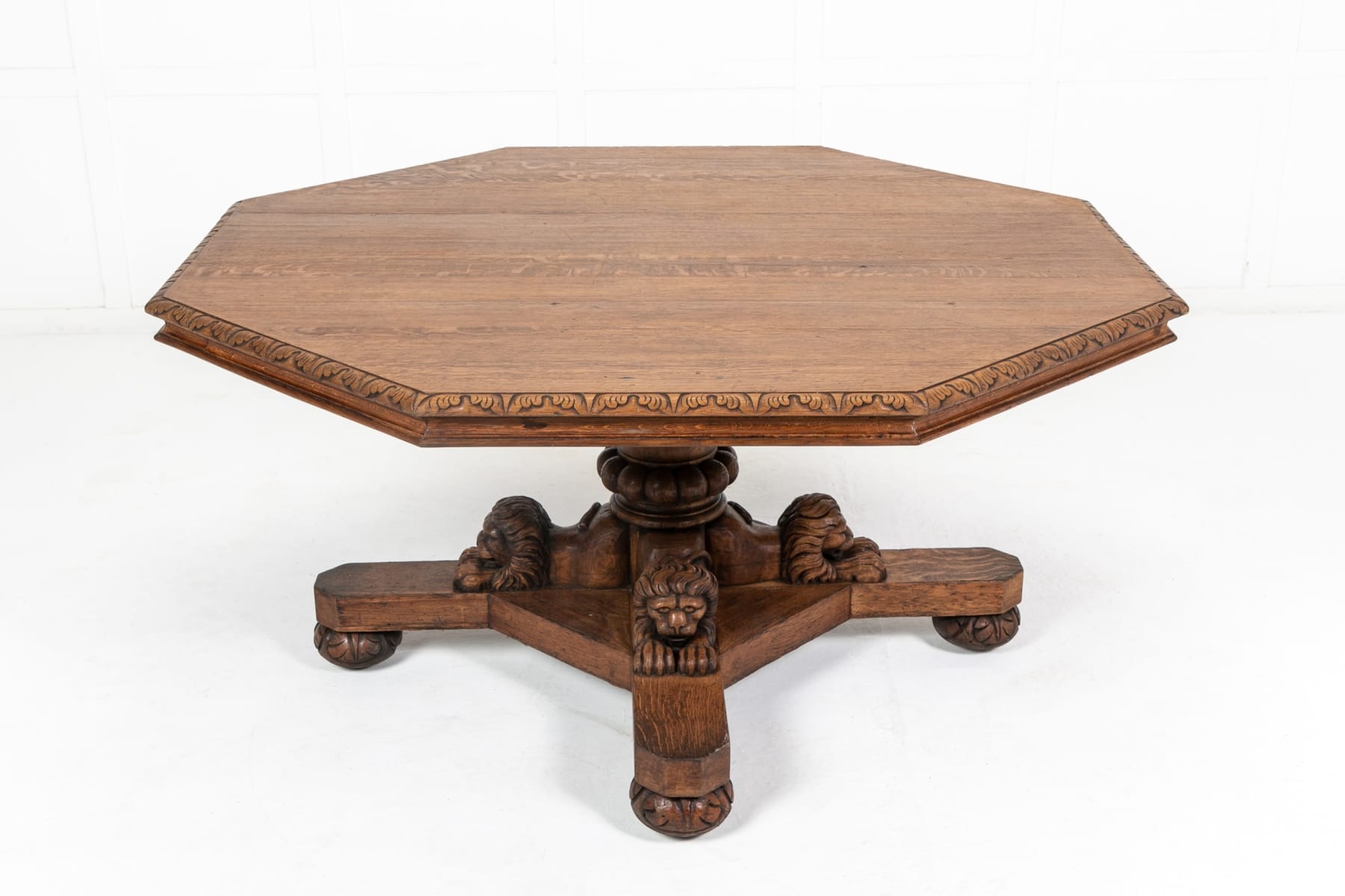 Large 19th Century English Oak Octagonal Centre Table