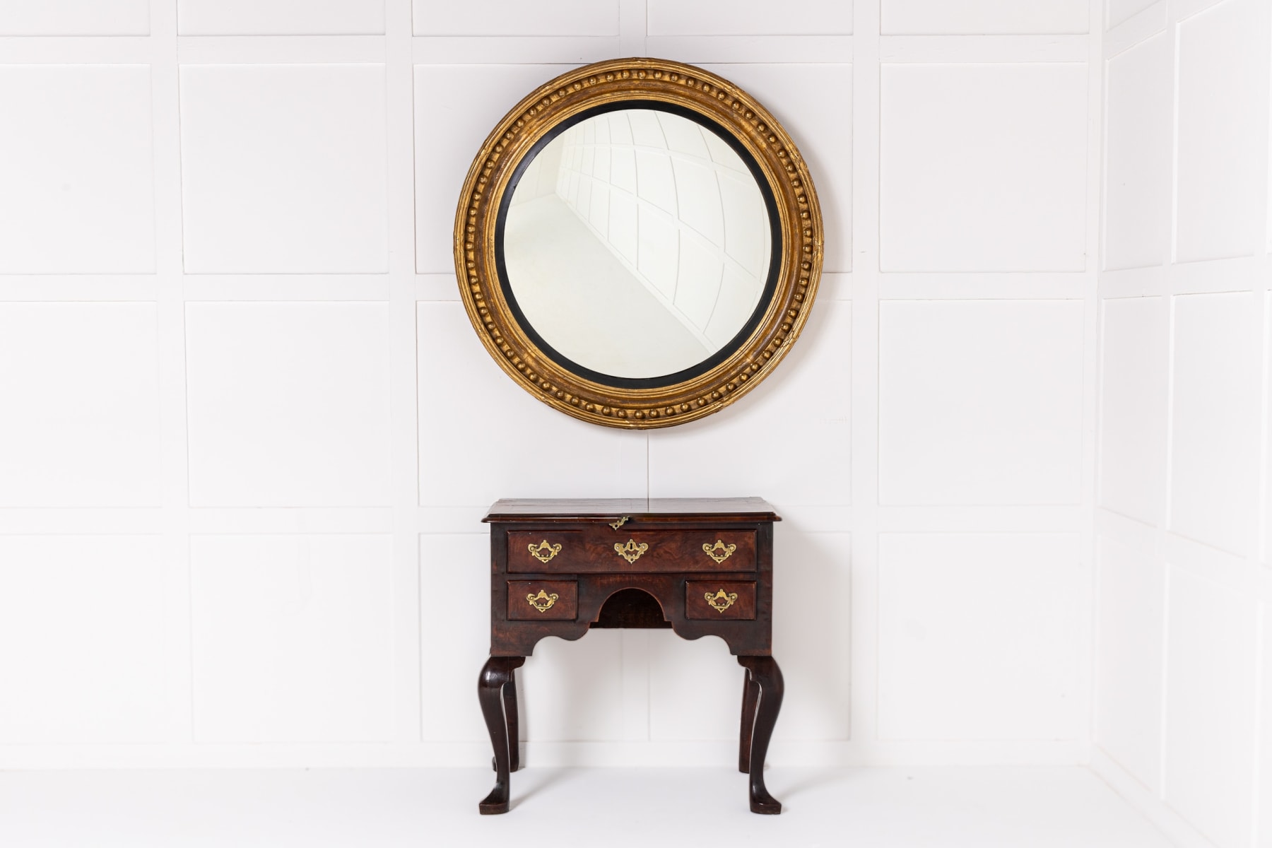 Large 19th Century English Regency Convex Mirror