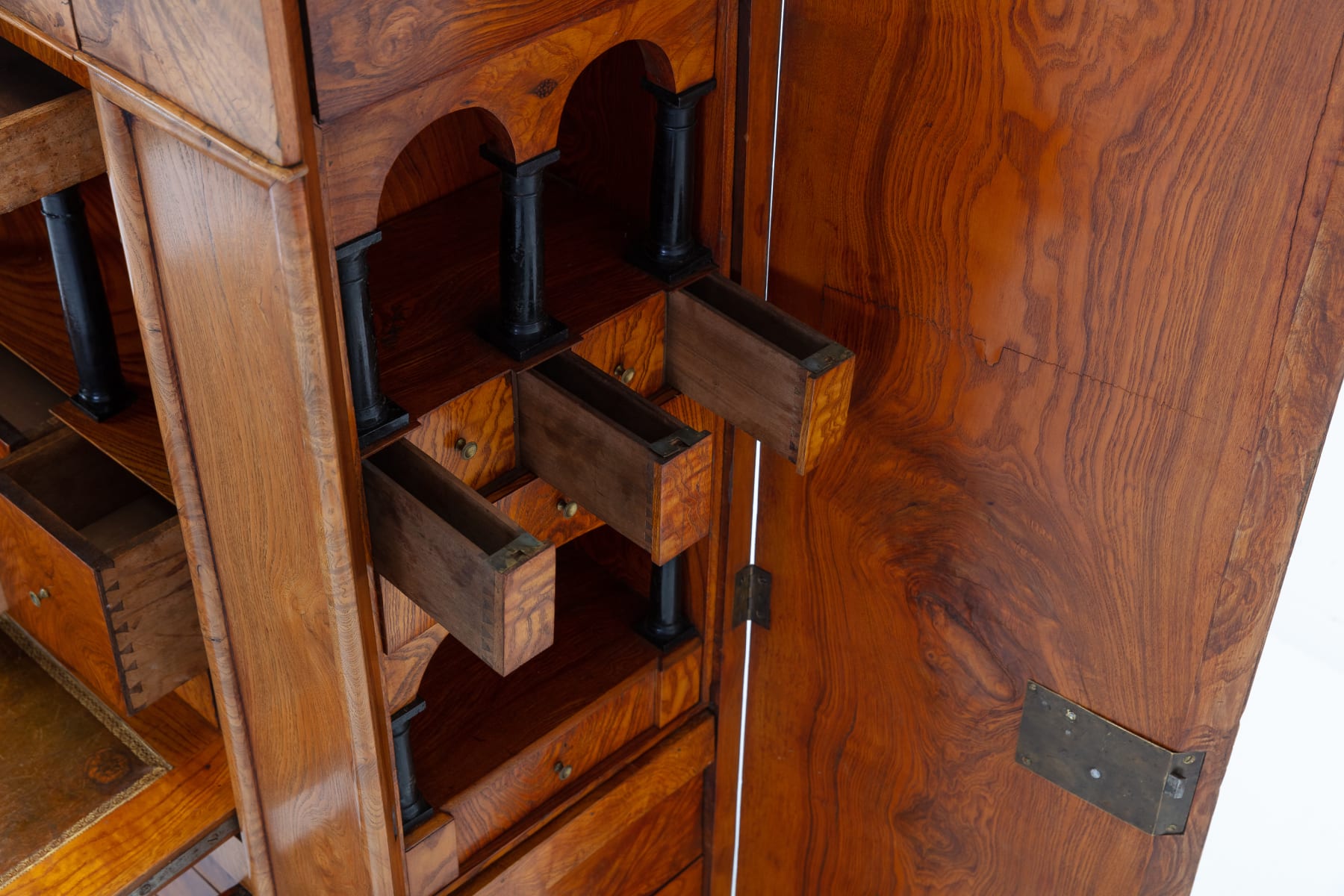 19th Century Biedermeier Ash Escritoire with Marble Top