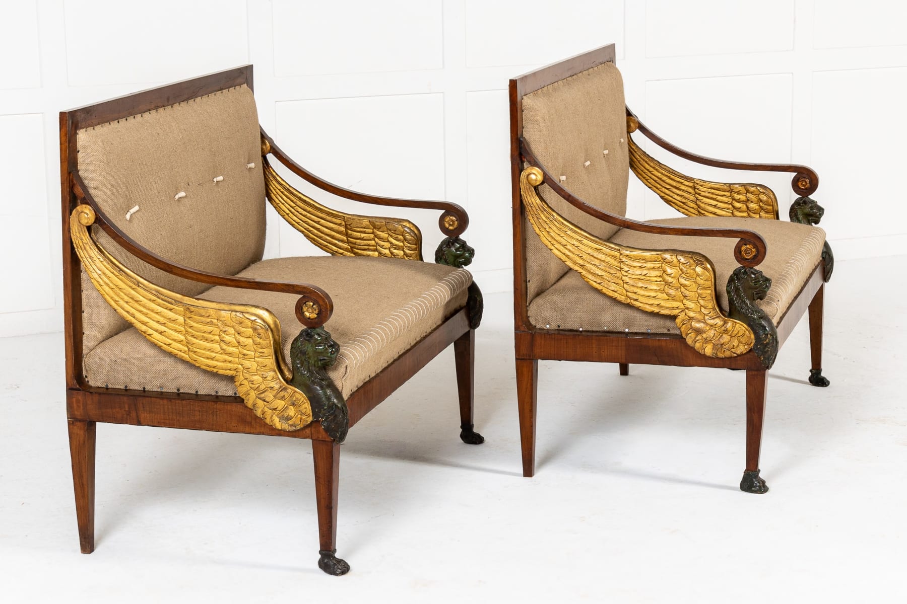 Pair of 19th Century Italian Cherrywood Settees