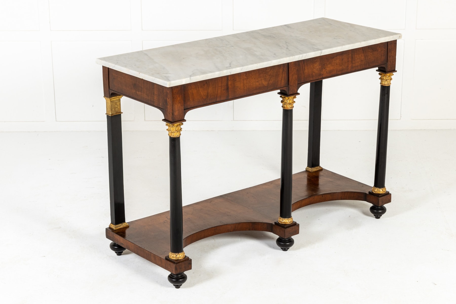 Large Early 19th Century Italian Walnut Console Table