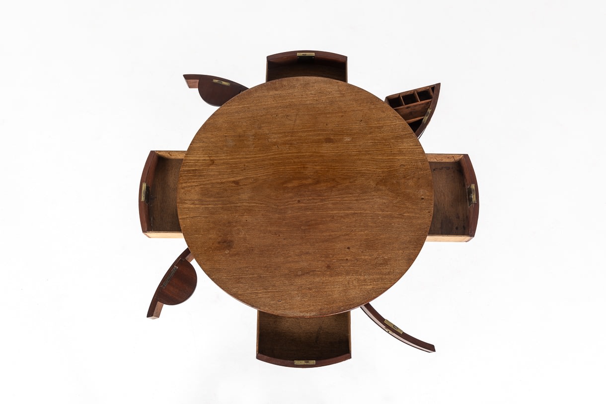 Early 19th Century English Regency Mahogany Drum Table