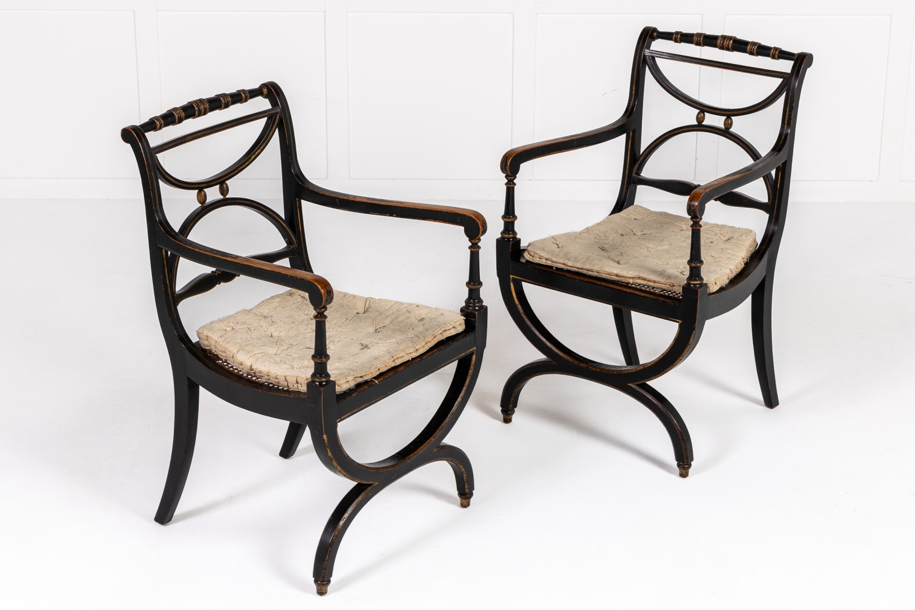 Pair of 19th Century Painted Armchairs