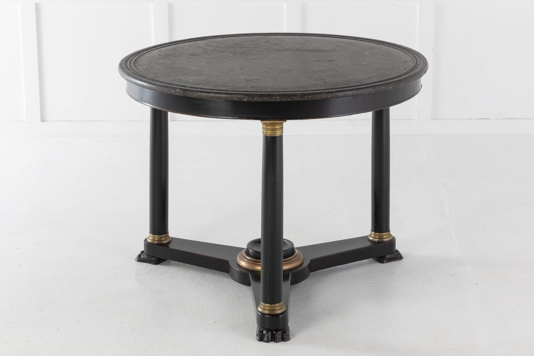 SOLD, 19th Century Ebonised Guéridon with Marble Top