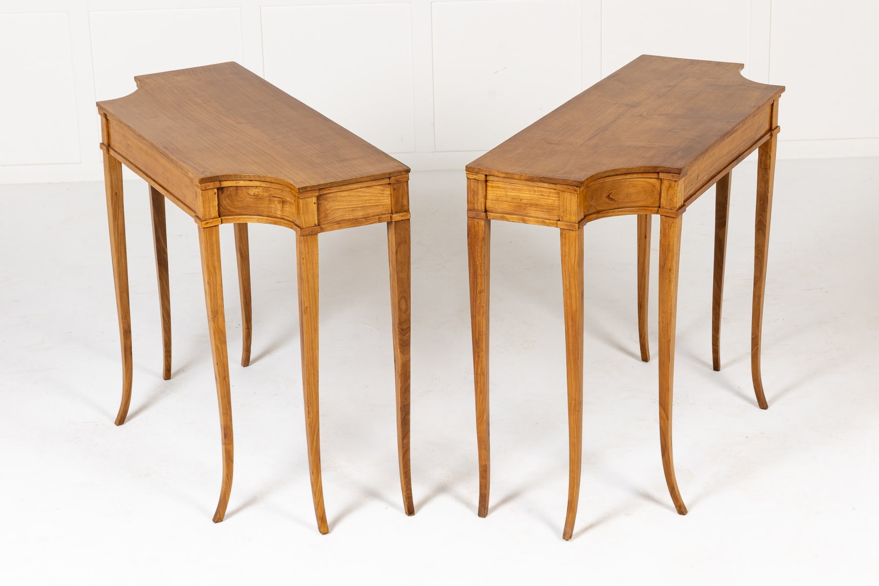 Pair of 19th Century Italian Cherrywood Console Tables