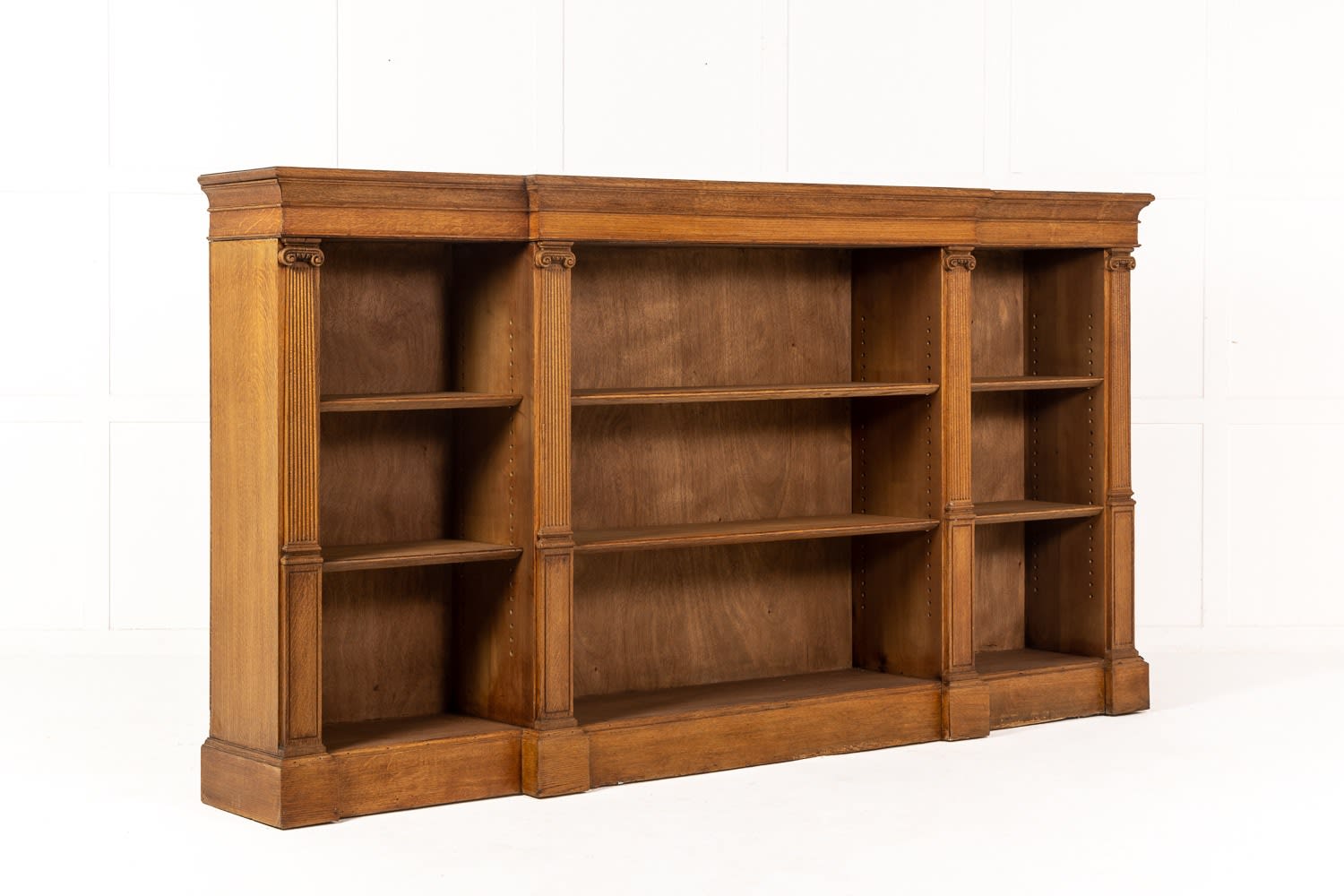 Large 19th Century Oak Country House Open Bookcase