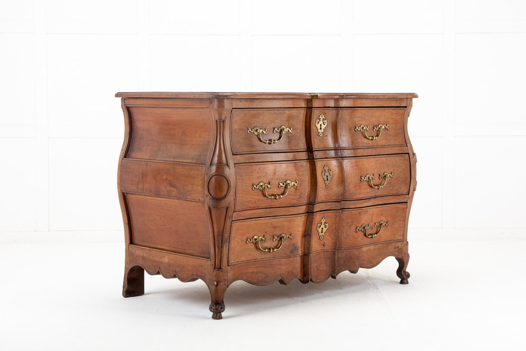 18th Century French Cherrywood Bombe Commode
