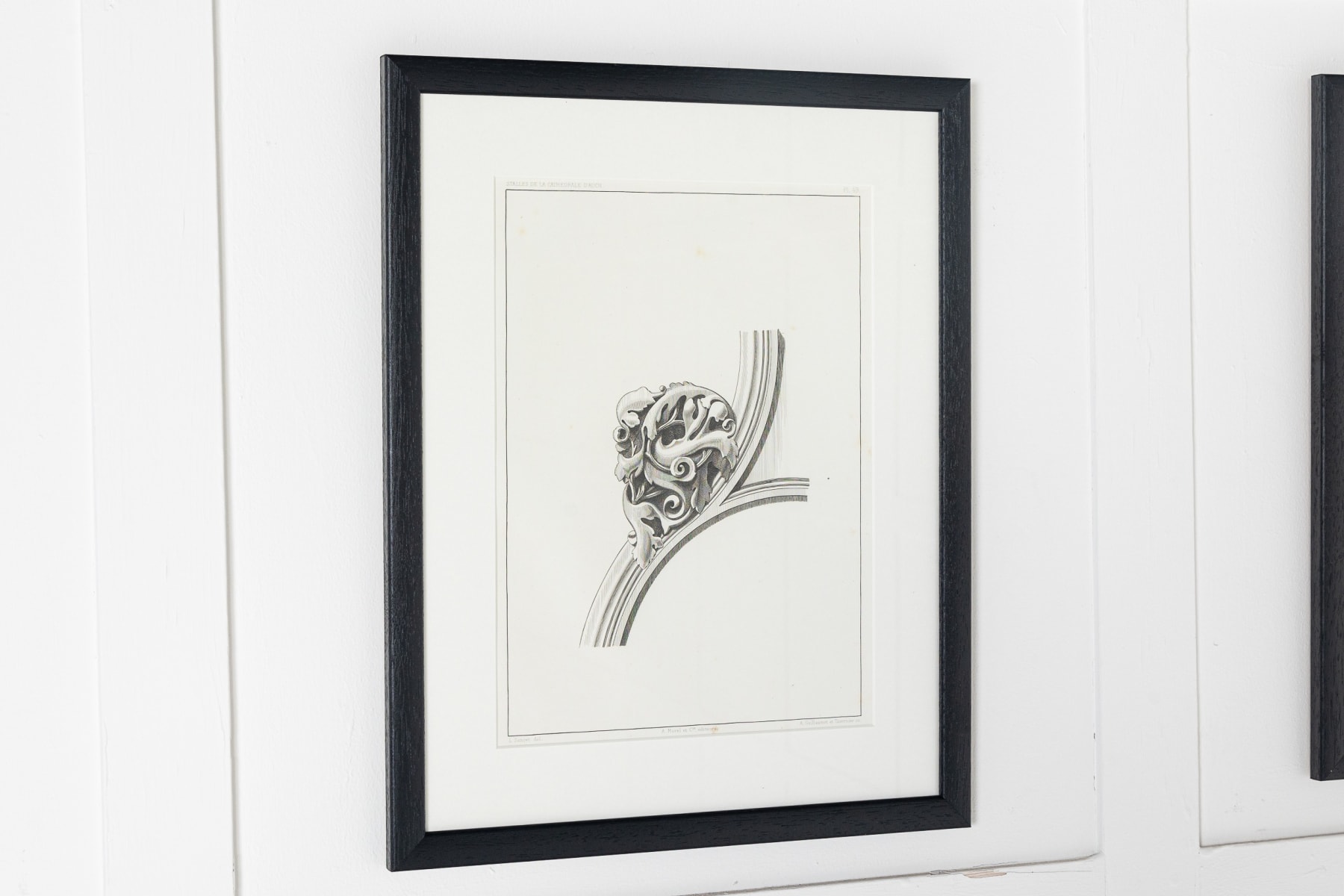 Set of Nine 19th Century Framed Engravings of Cathedral d'Auch - France