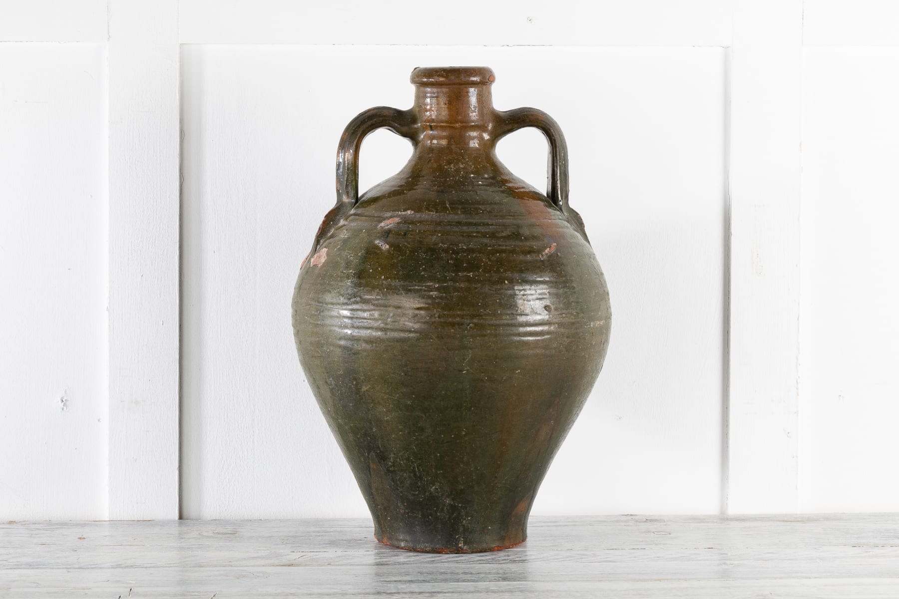 SOLD, Pair of 19th Century Green Glazed Water Vessels