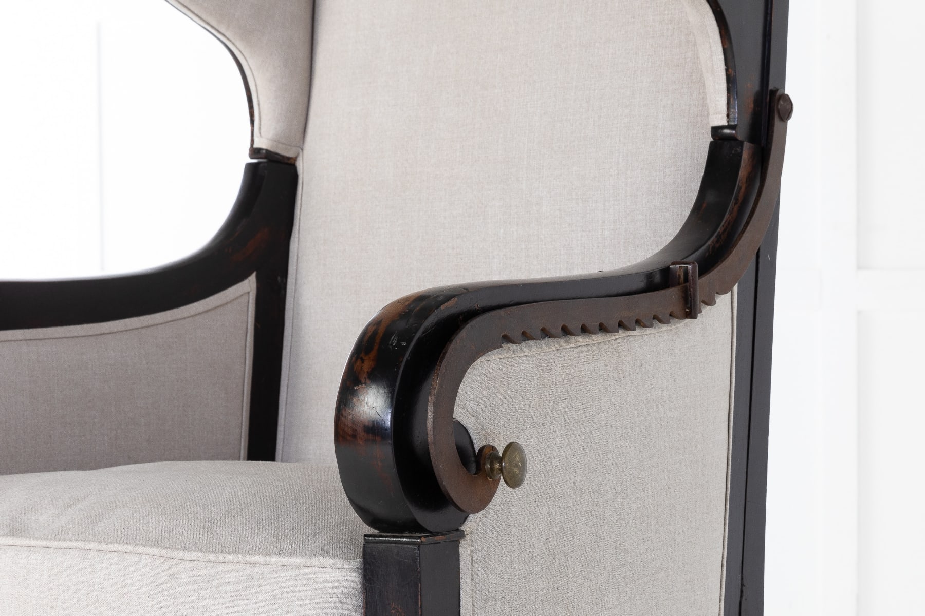 Early 19th Century French Ebonised Reclining Armchair