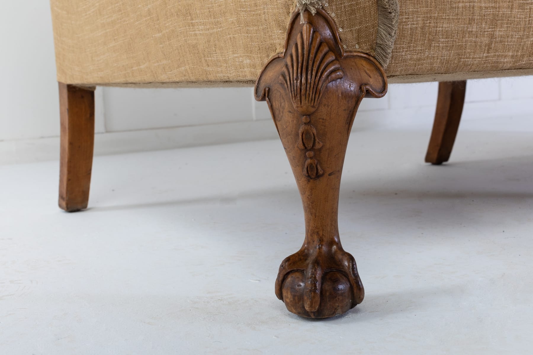 SOLD, Large 19th Century Walnut Camel Back Sofa