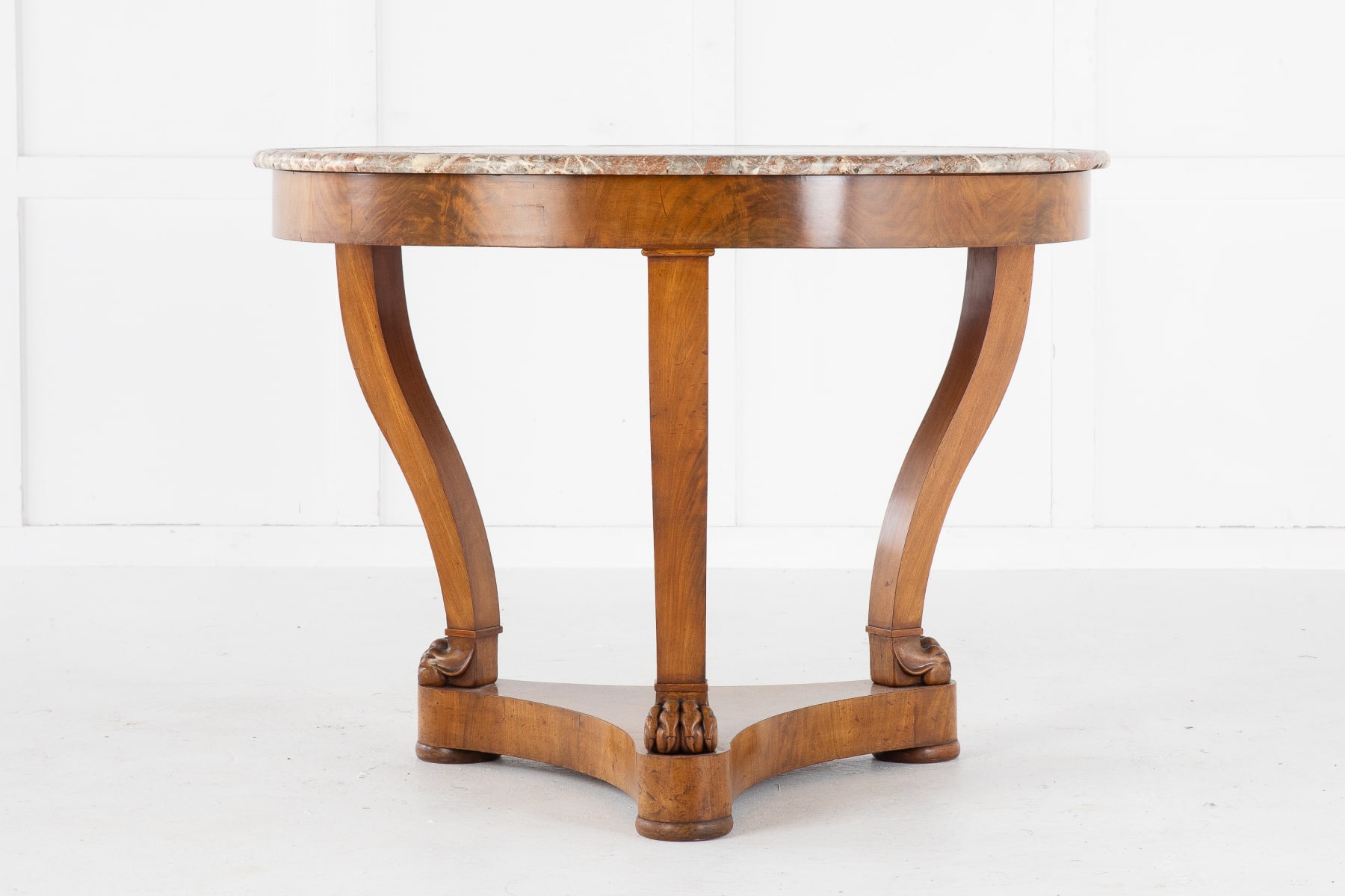 SOLD, 19th Century Walnut Guéridon with Marble Top