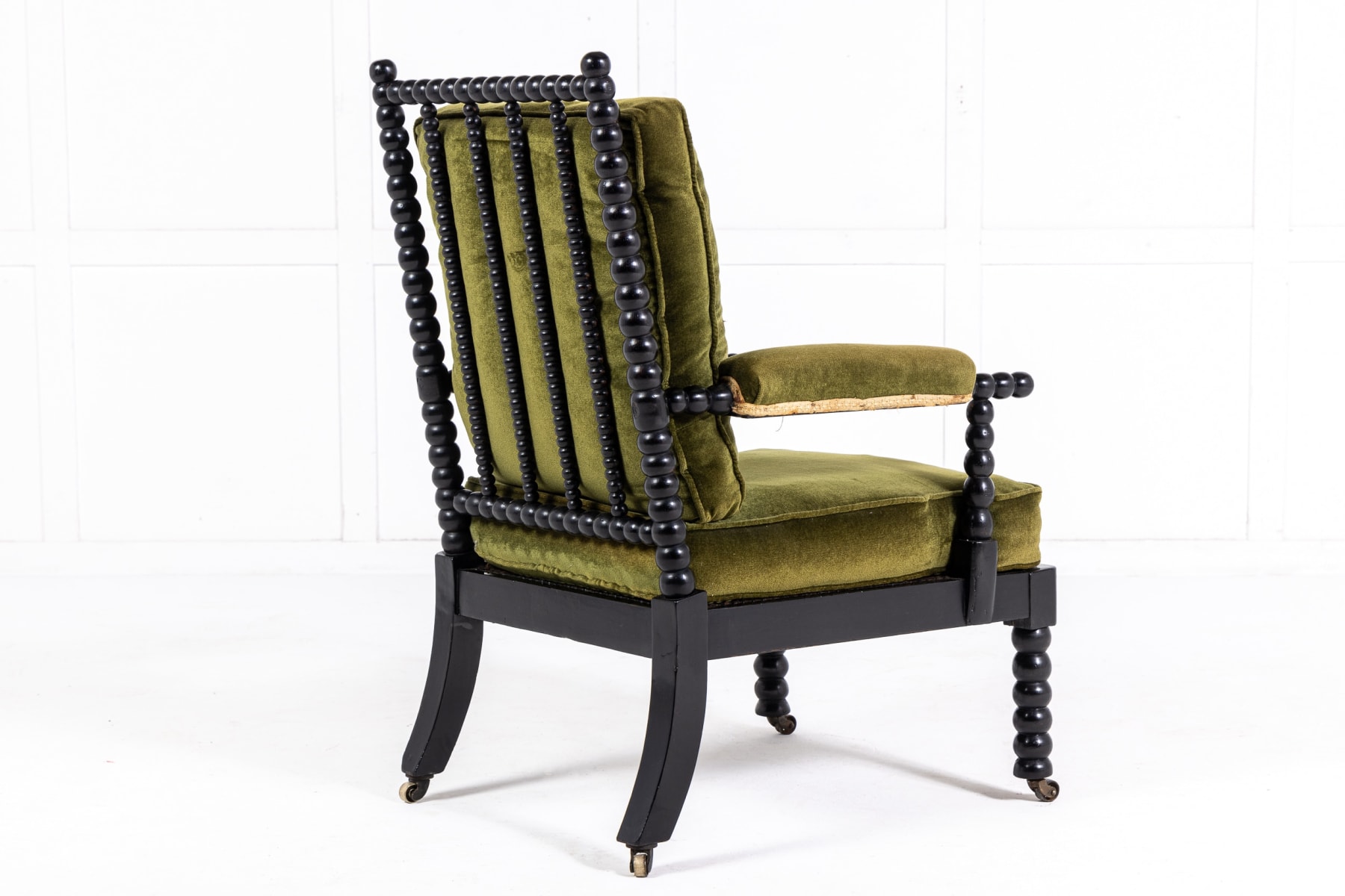 19th Century English Regency Ebonised Bobbin Chair