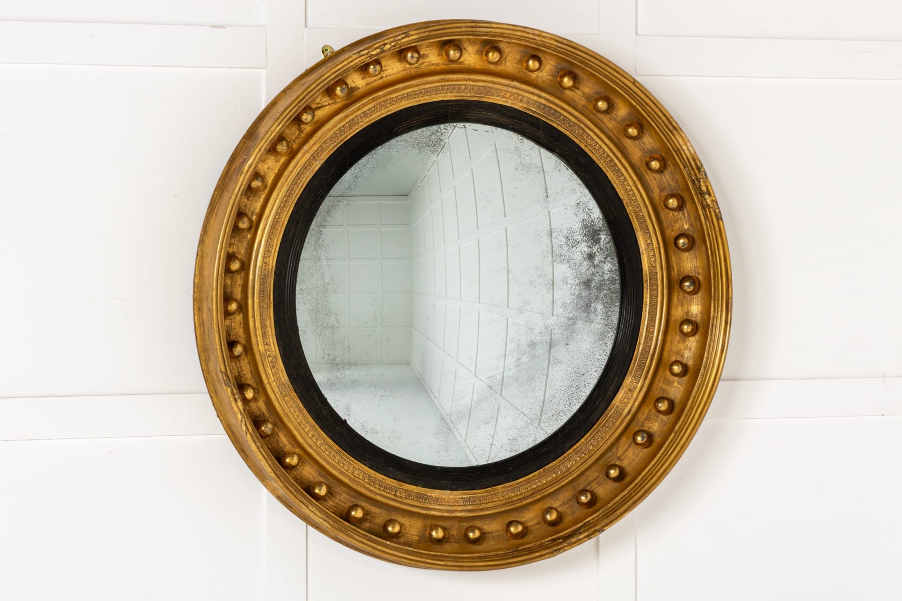 A Very Large 19th Century English Regency Convex Mirror
