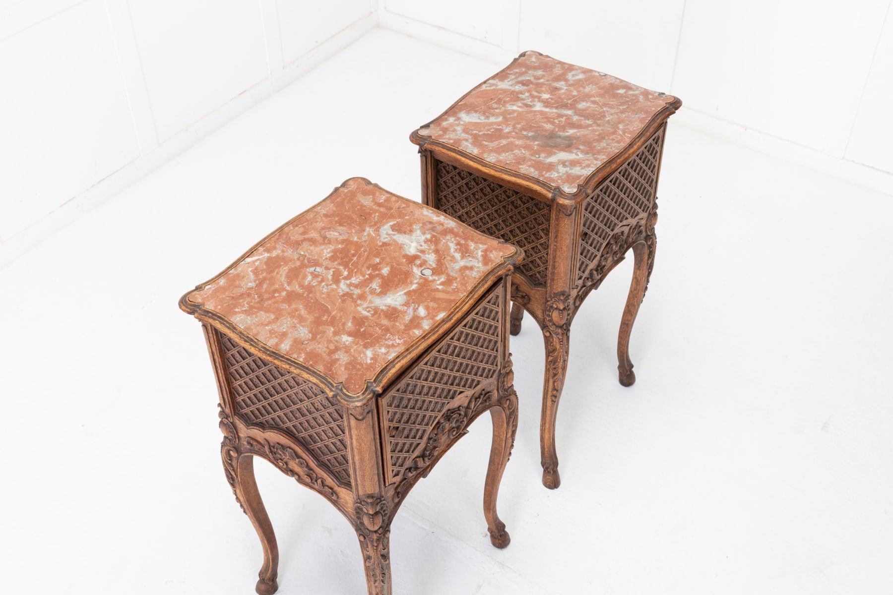 SOLD, Pair of 19th Century French Oak Bedside Tables