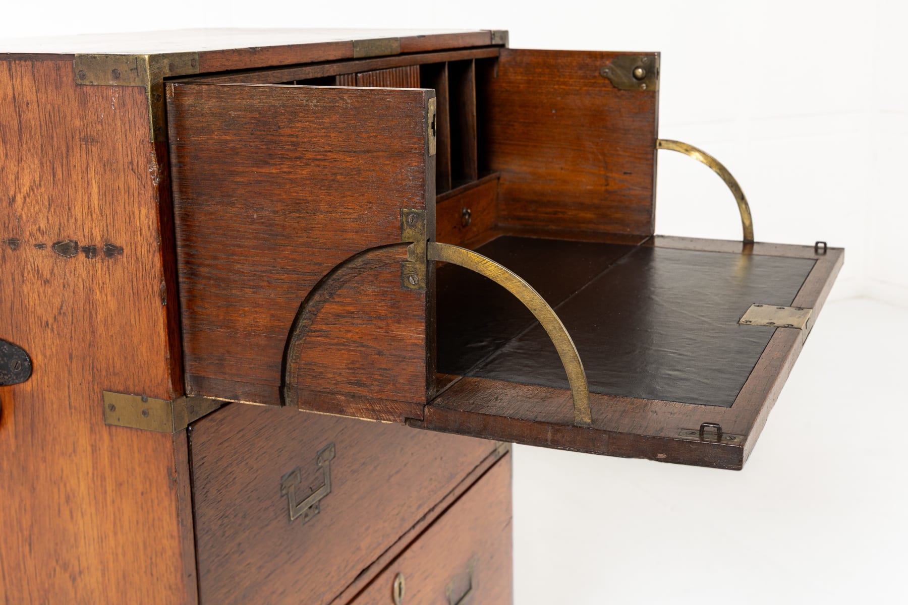 Small 19th Century Teak Campaign/Military Chest of Drawers