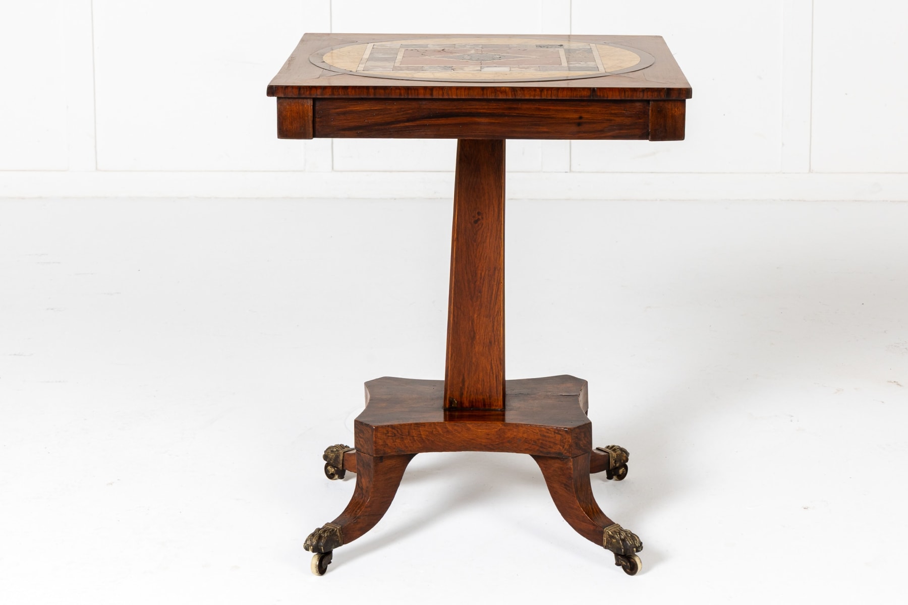 19th Century English Regency Rosewood Specimen Marble Table
