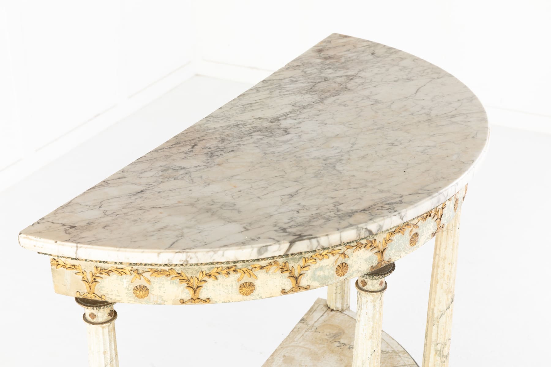 Marble top demilune table new arrivals