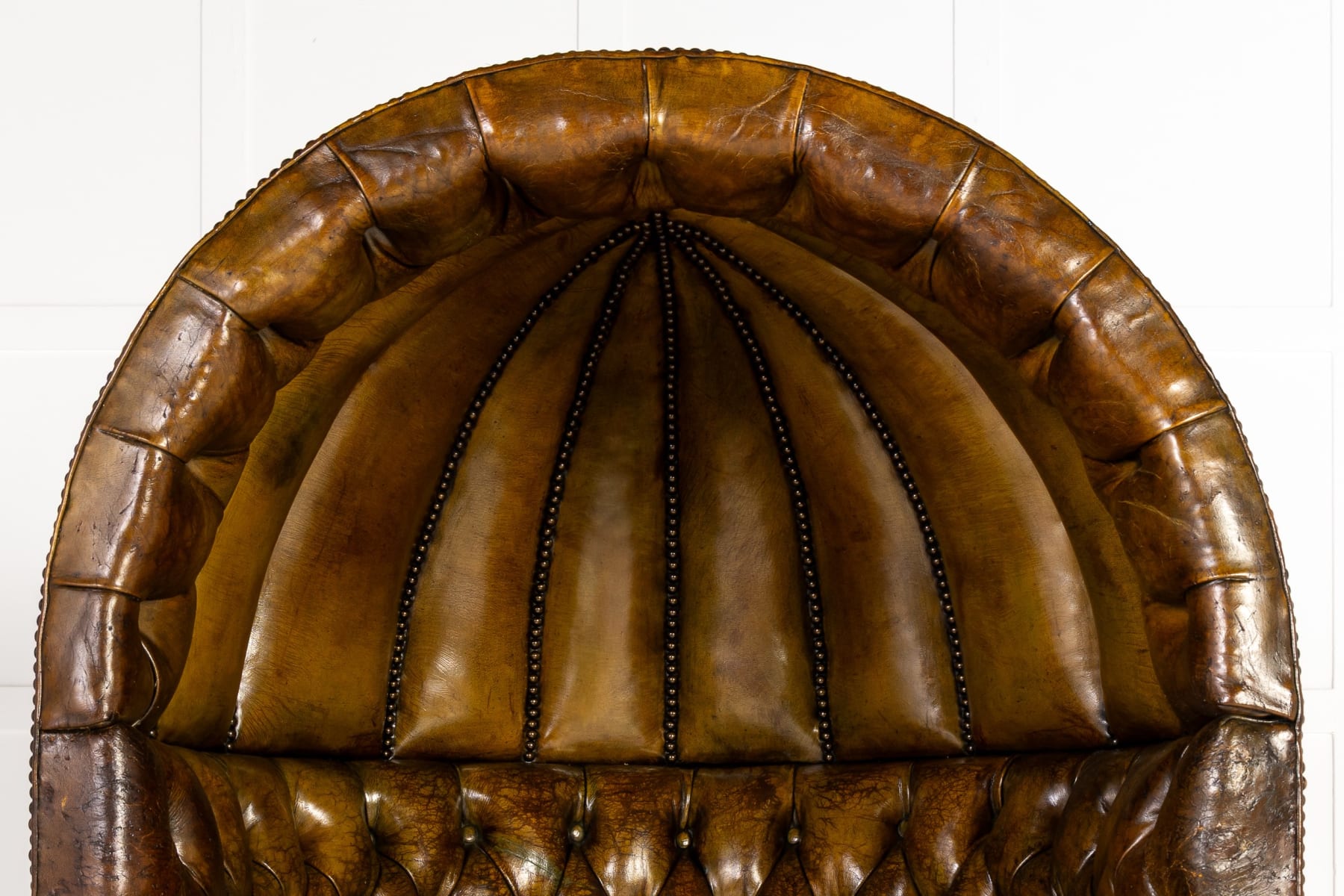 Large 18th Century English Leather Porters Chair