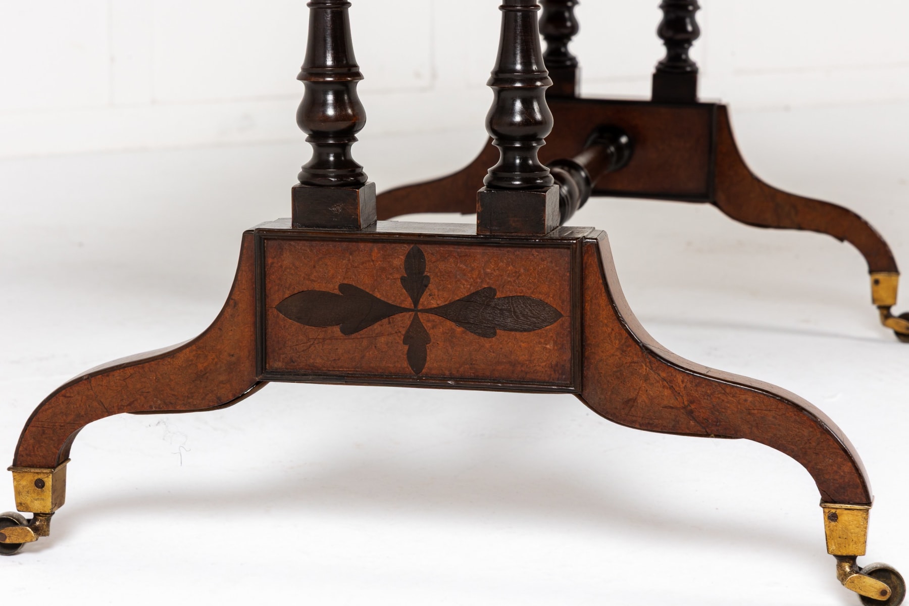 19th Century English Regency Amboyna Library Table