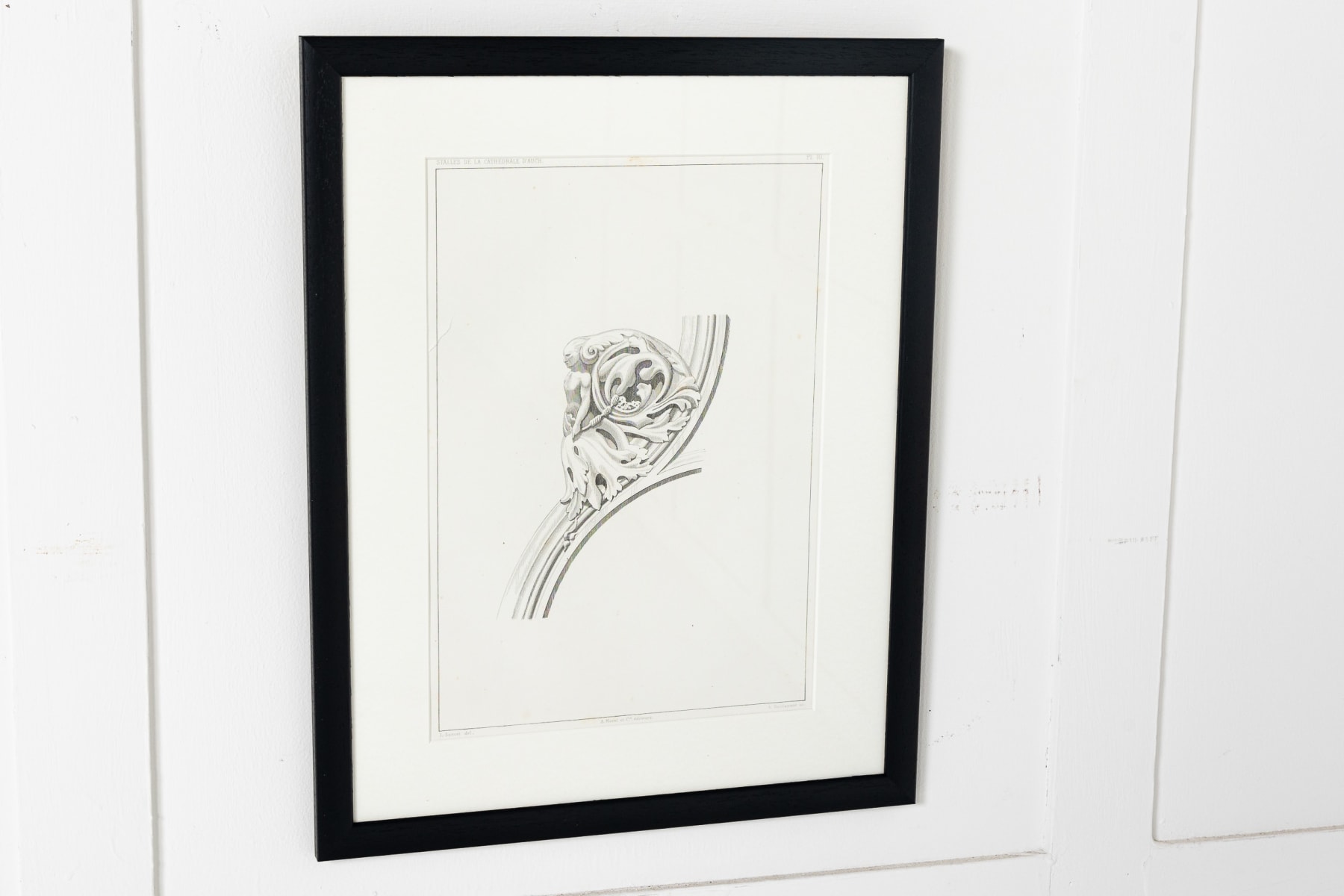 Set of Nine 19th Century Framed Engravings of Cathedral d'Auch - France