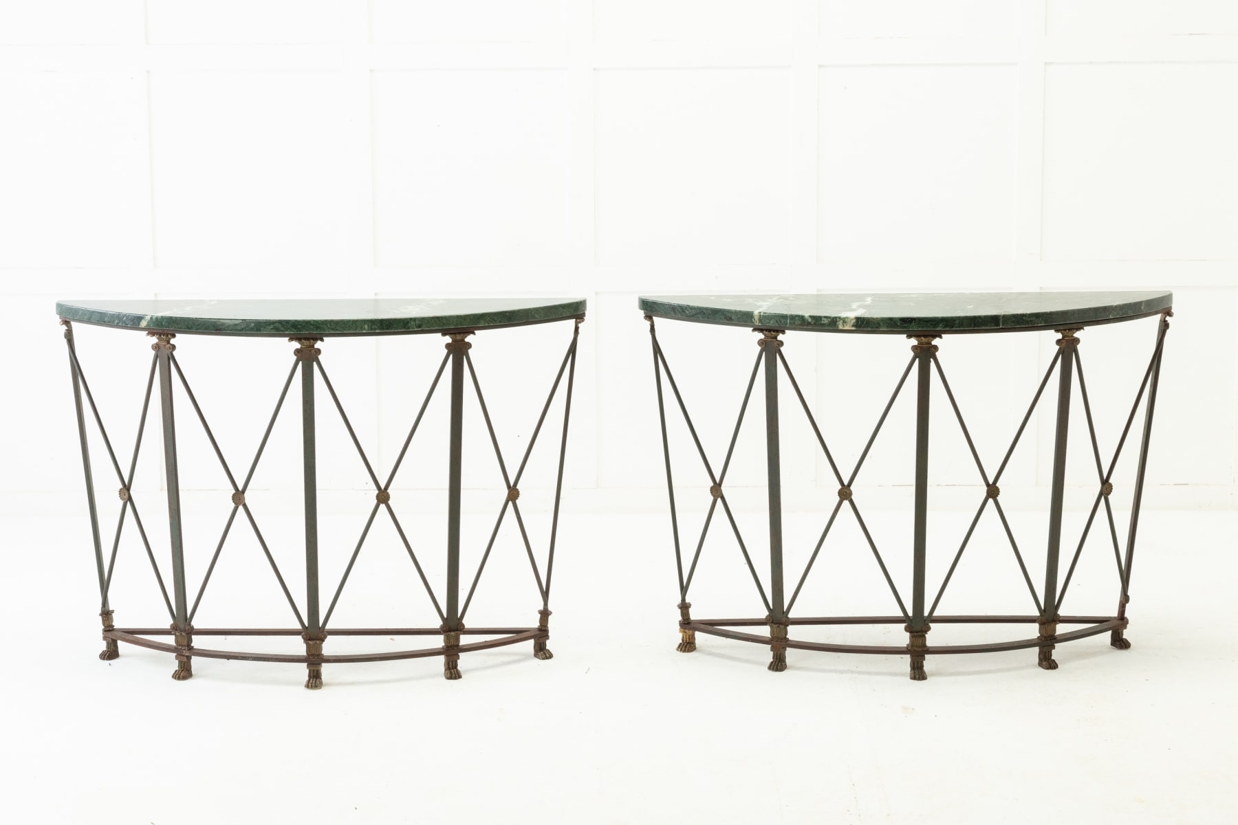SOLD, Pair of French 1940s Iron Console Tables