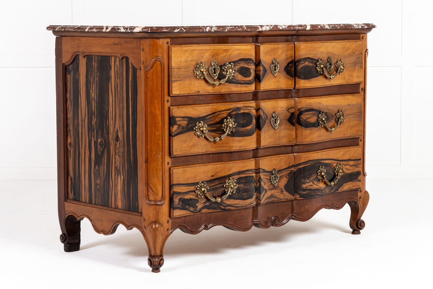 18th Century French Guaiac Wood and Walnut Commode