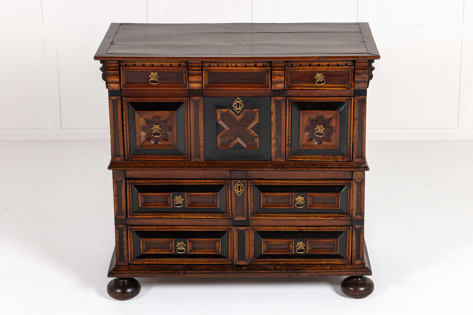 17th Century English Oak and Walnut Chest of Drawers