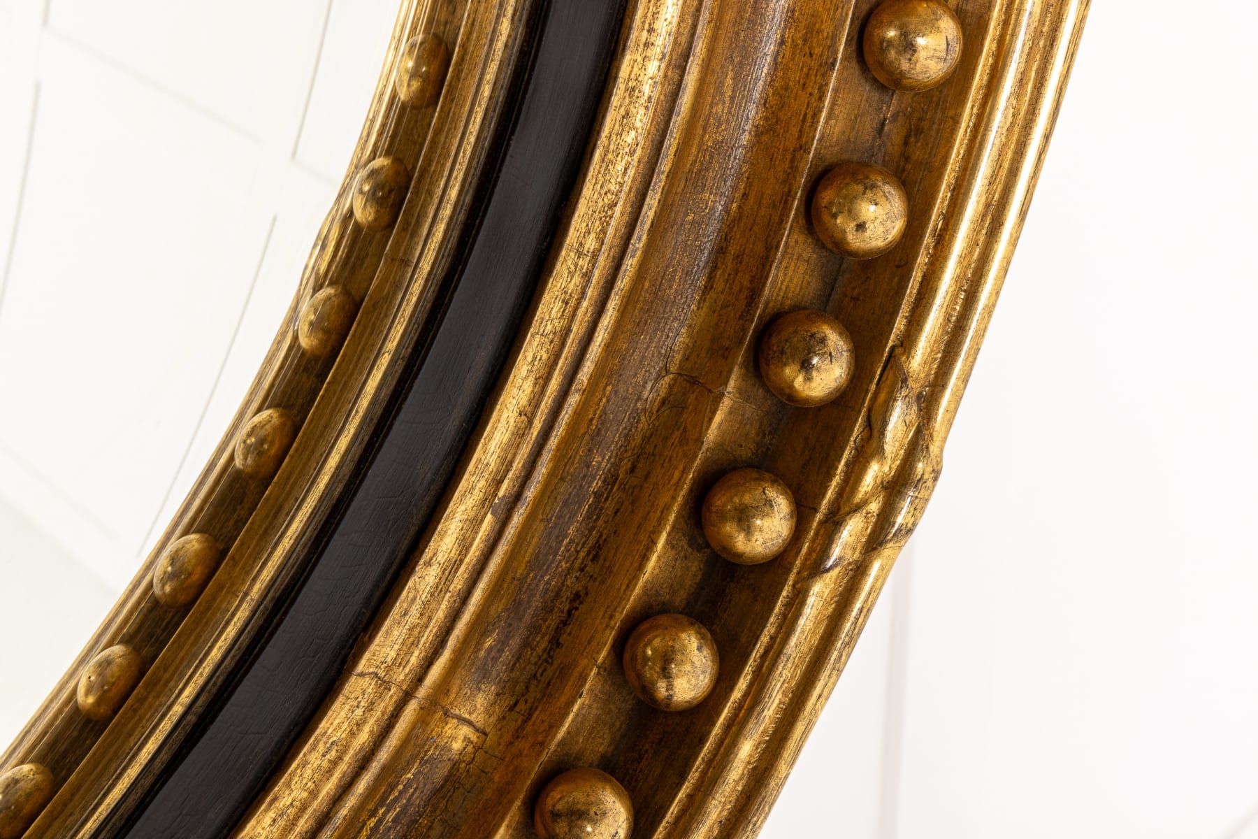 Large 19th Century English Regency Convex Mirror