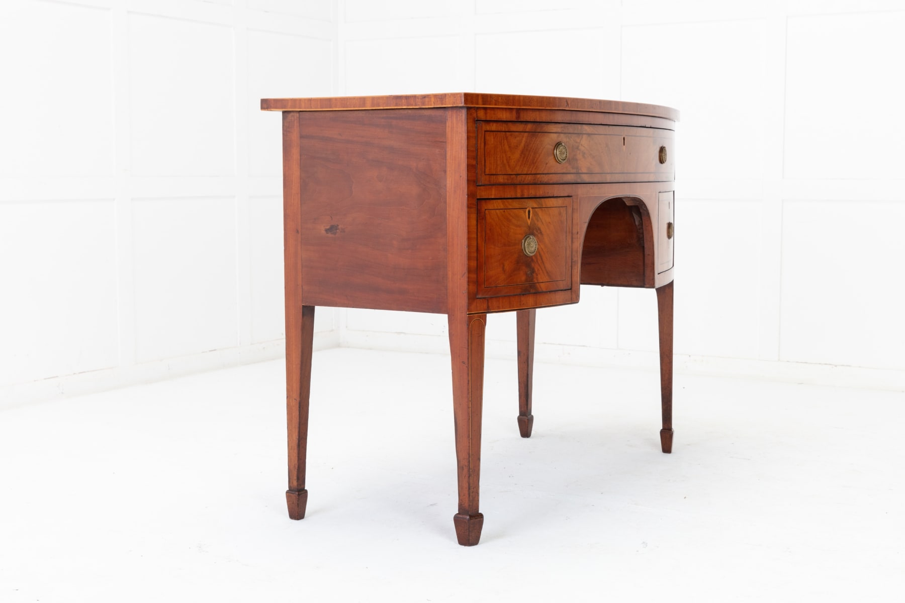 SOLD, 18th Century English Mahogany Bow Fronted Sideboard