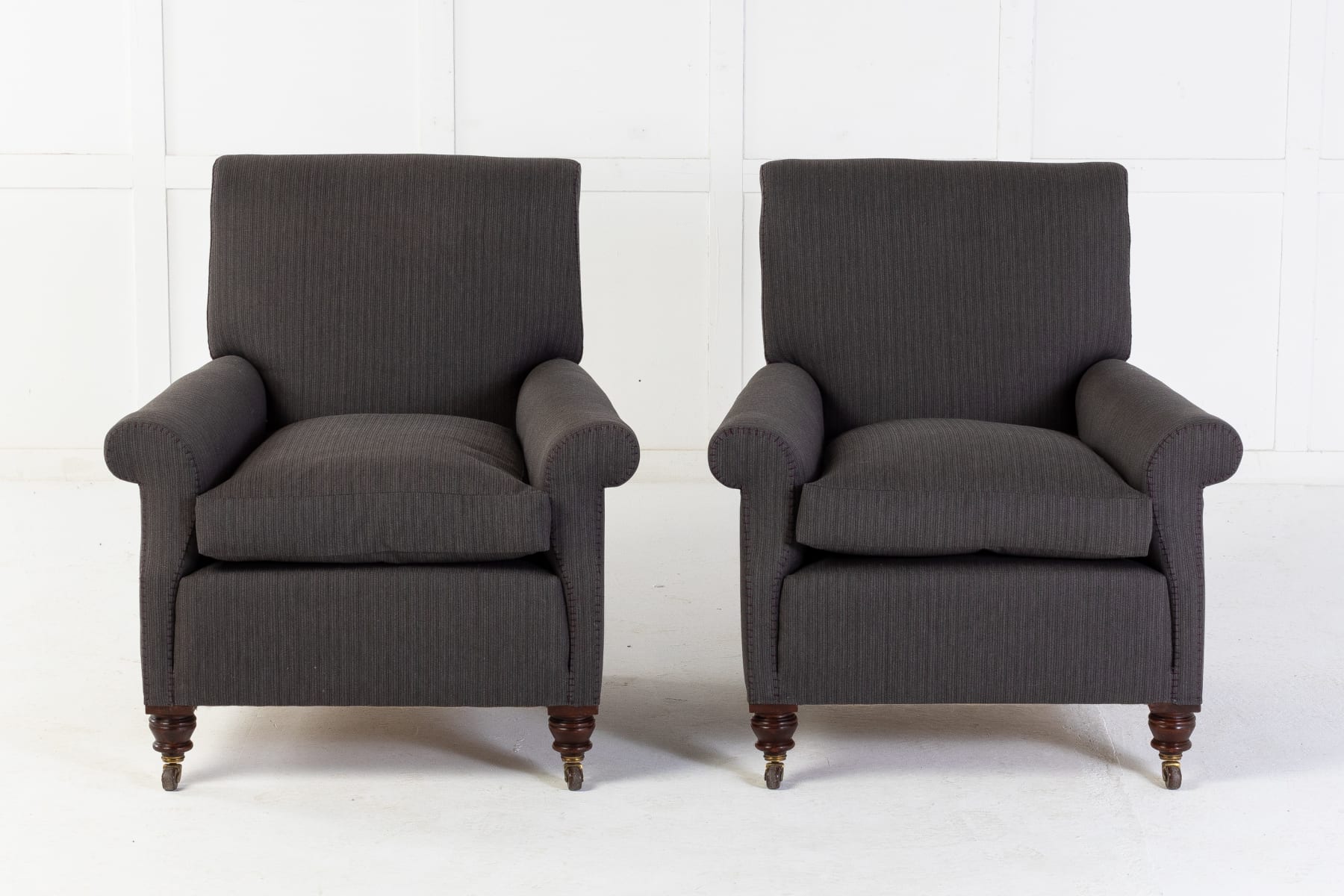 SOLD, Pair of 19th Century English Walnut Armchairs