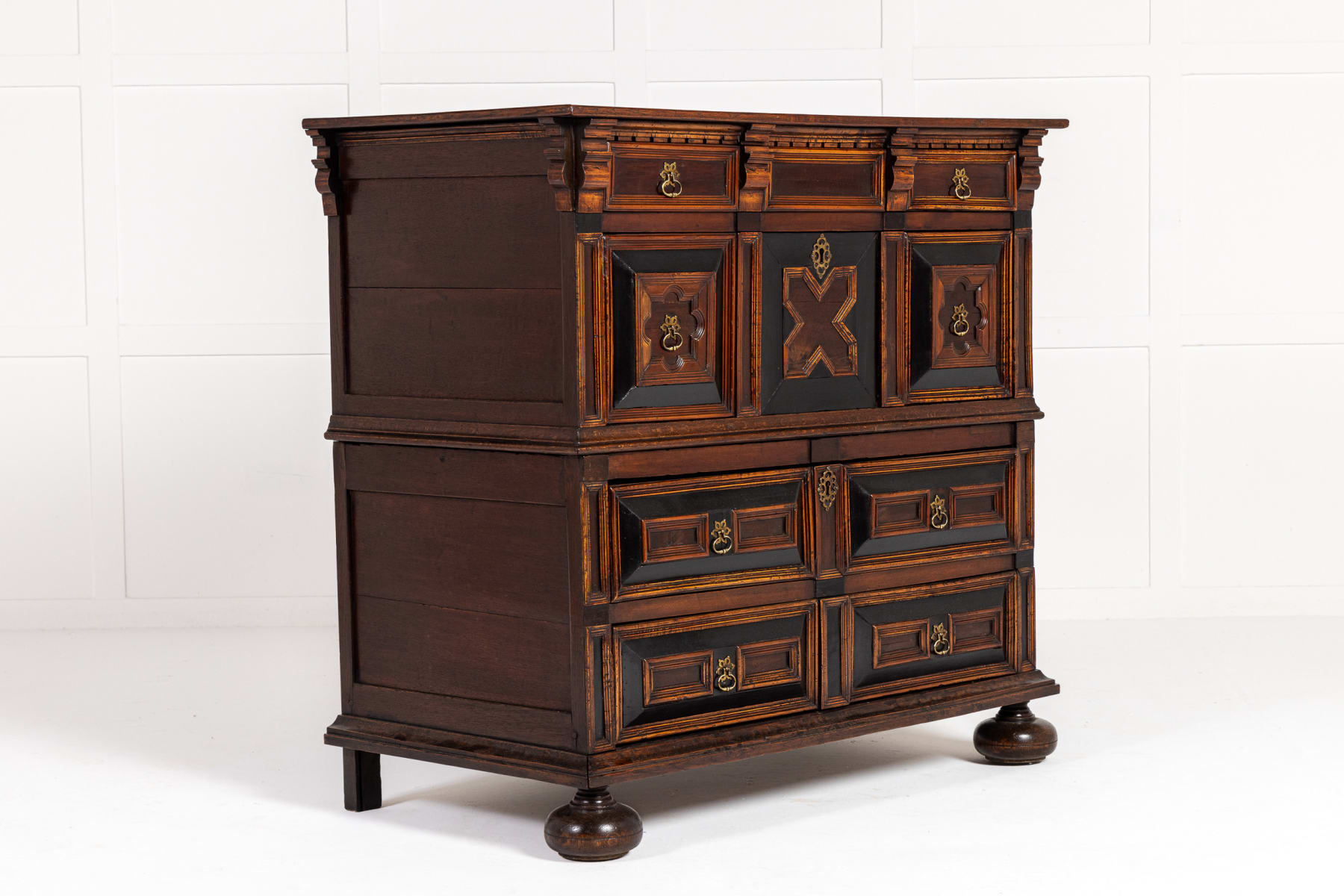 17th Century English Oak and Walnut Chest of Drawers