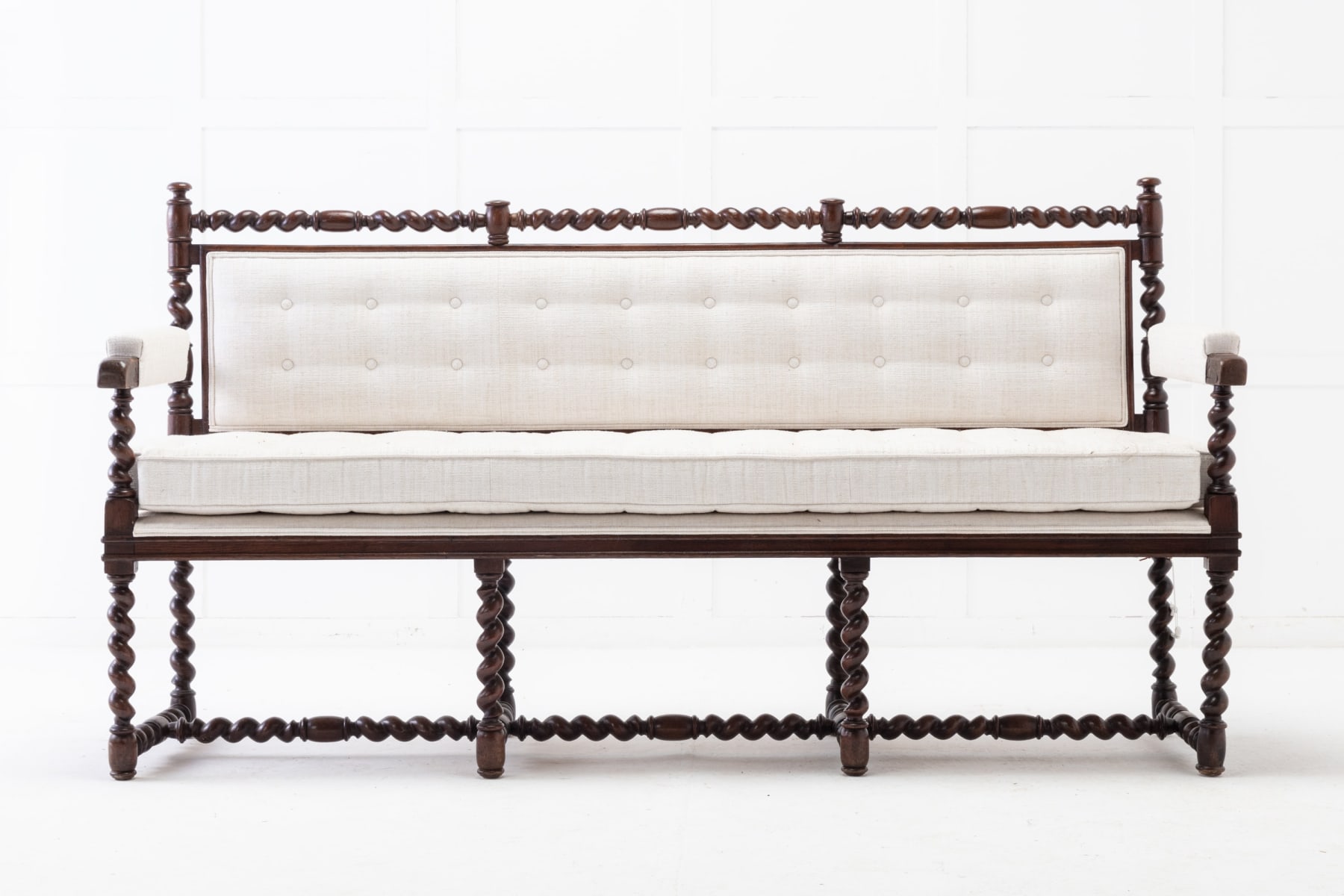 SOLD, 19th Century Oak Barley Twist Sofa