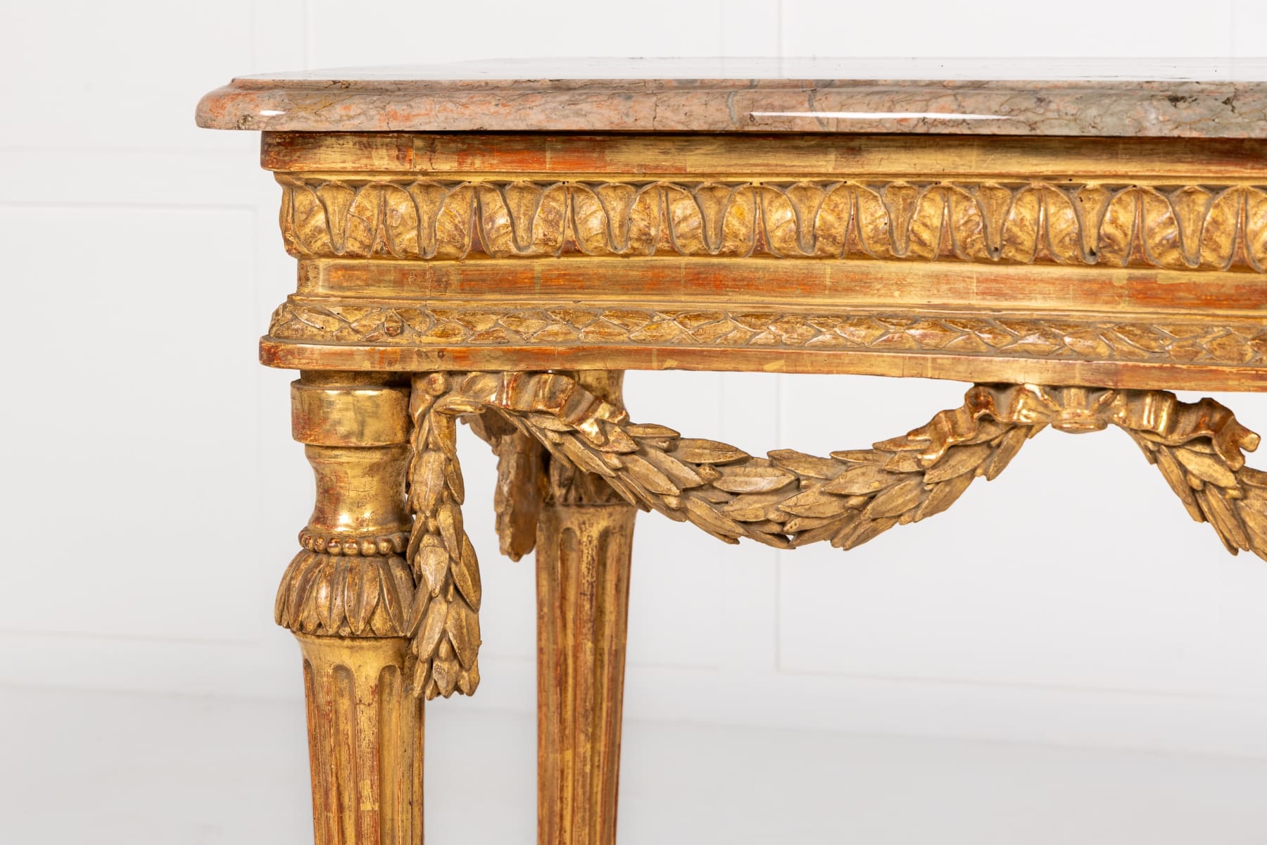 18th Century French Louis XVI Period Gilt Console Table
