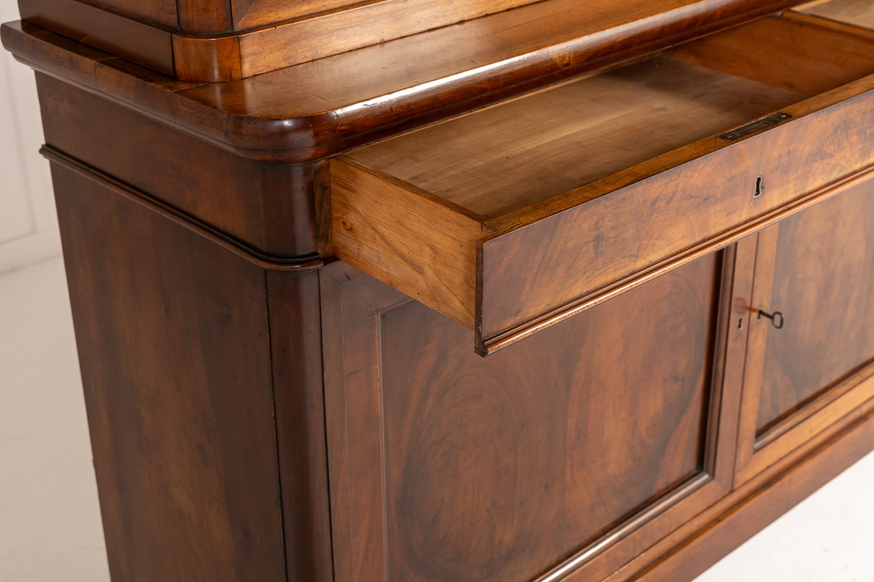 Large Pair of 19th Century Italian Walnut Cabinets/Bookcases