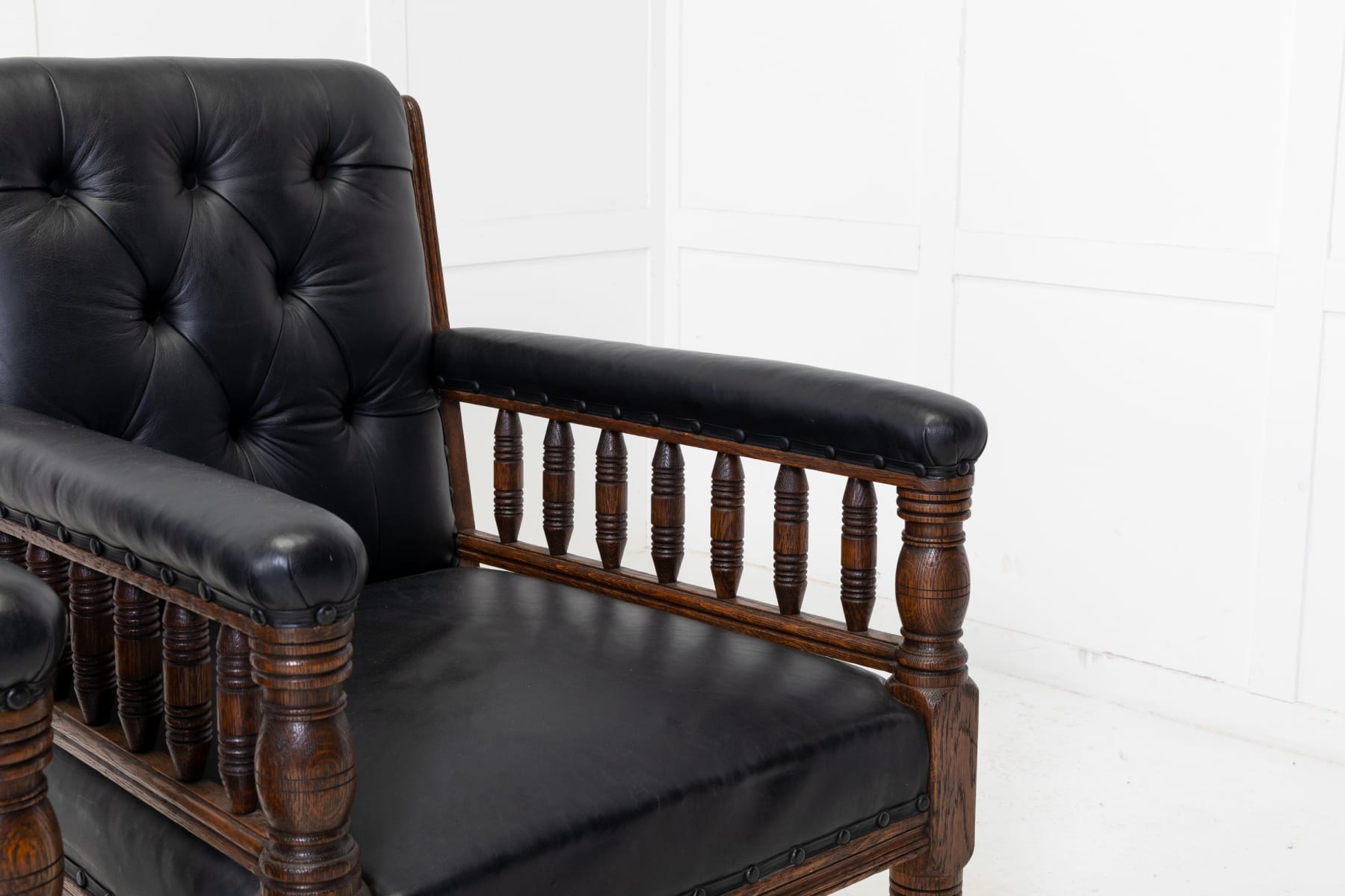 Pair of 19th Century Large Scale Oak Armchairs